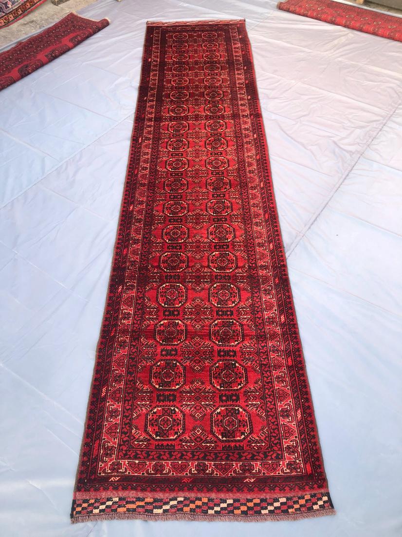 Vintage 3x12 ft Waziri Runner rug / Handwoven 3x12 ft Runner Rug / Vintage 3x12 Bashiri Runner Rug /Traditional Design Runner Rug