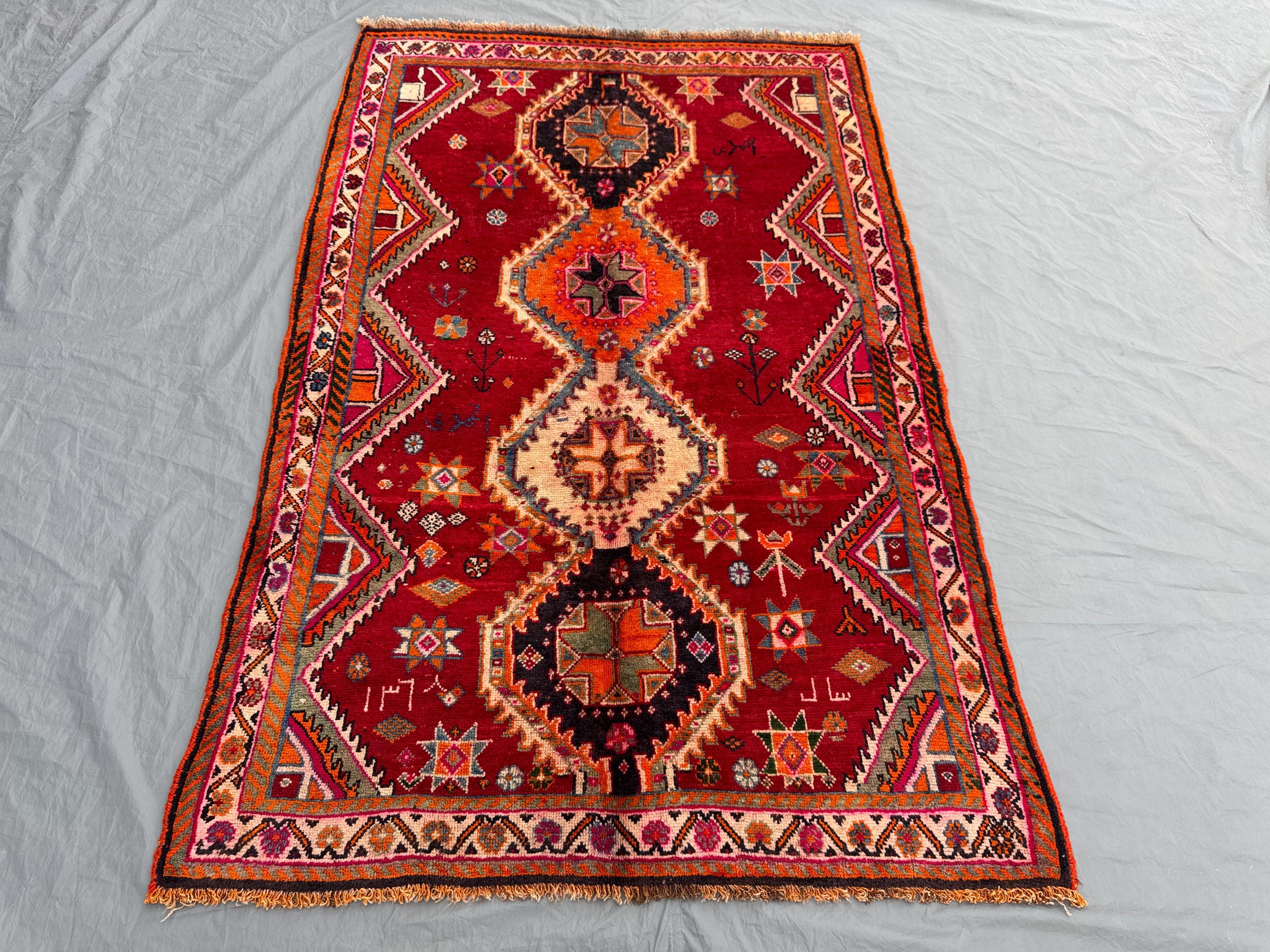 4.5 x 6.10 ft Turkish Hand Knotted Vintage Soft Pile One of a Kind Home Boho Decor Rug Luxury Medallion Design