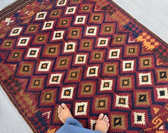 美品ヴィンテージアフガンキリム　145×102cm 美品ヴィンテージアフガンキリム 145×102cm オールドキリム トルコ