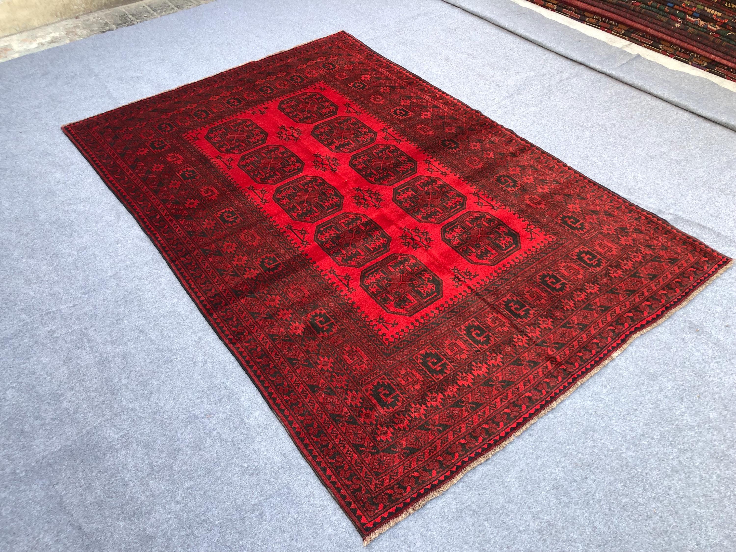 5x8 Ft Antique Handmade Rug / Turkmani Pill Pia rug / old vintage rug / Gorgeous handmade rug / Super Area rug /Area room rug 168x242 cm