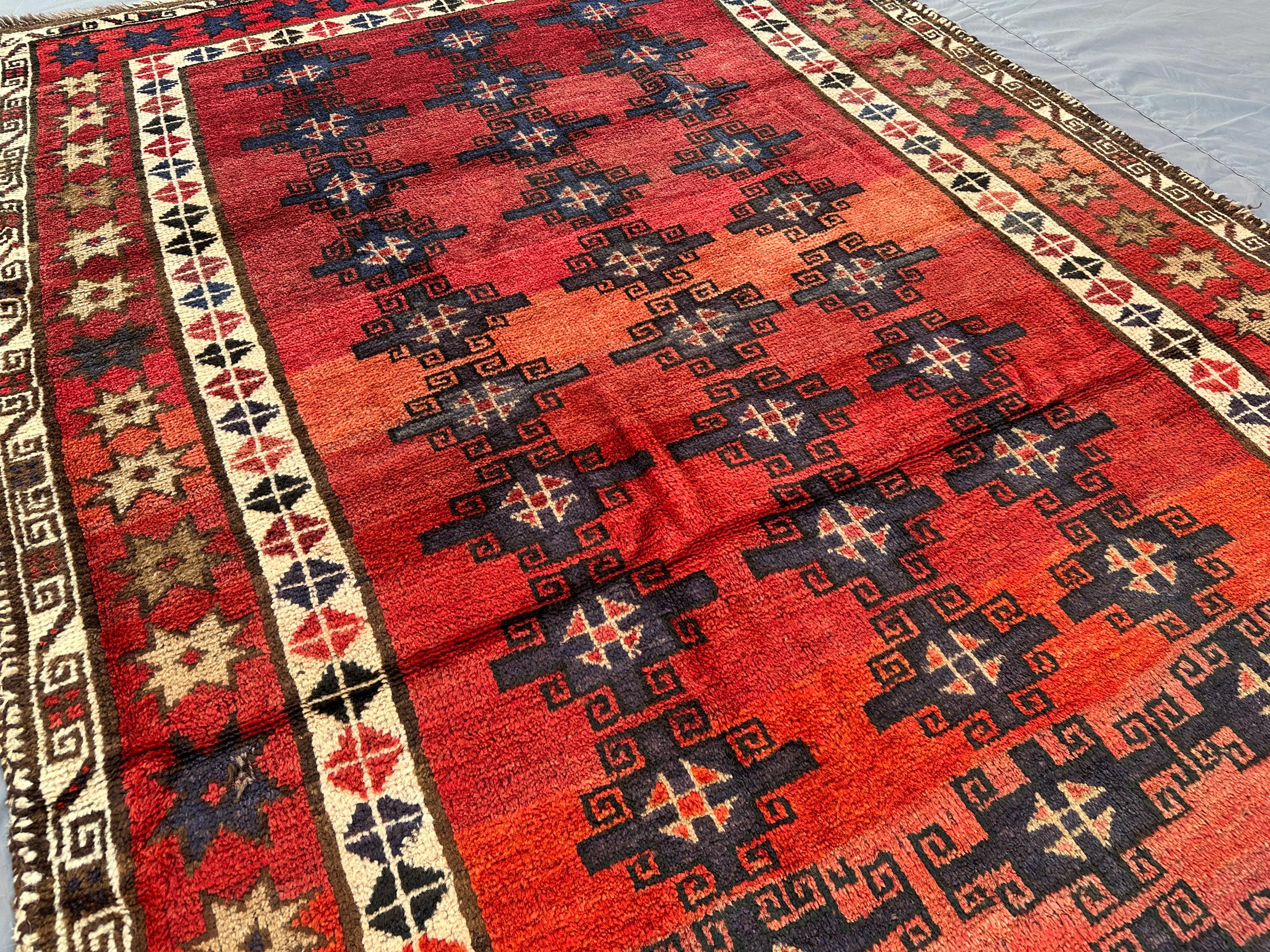 5x8 Antique Afghan Baluch Taimani Rug - Hand-knotted Tribal Wool