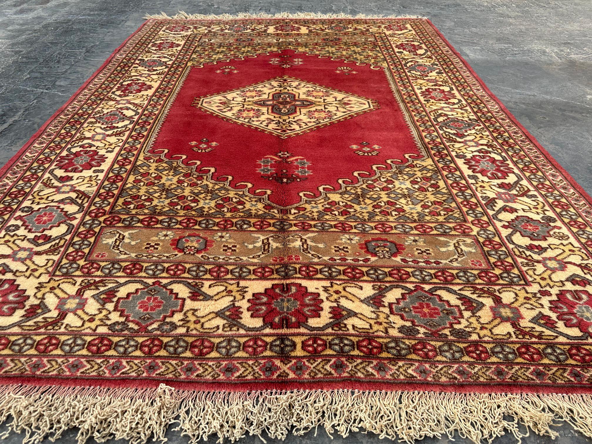 5x7 ft Turkish Tribal Rug, Turkish Hand Knotted Geometric Rug, Natural dyes Wool Medallion Rug, Oriental Rug, Bedroom Carpet, Anatolion rug