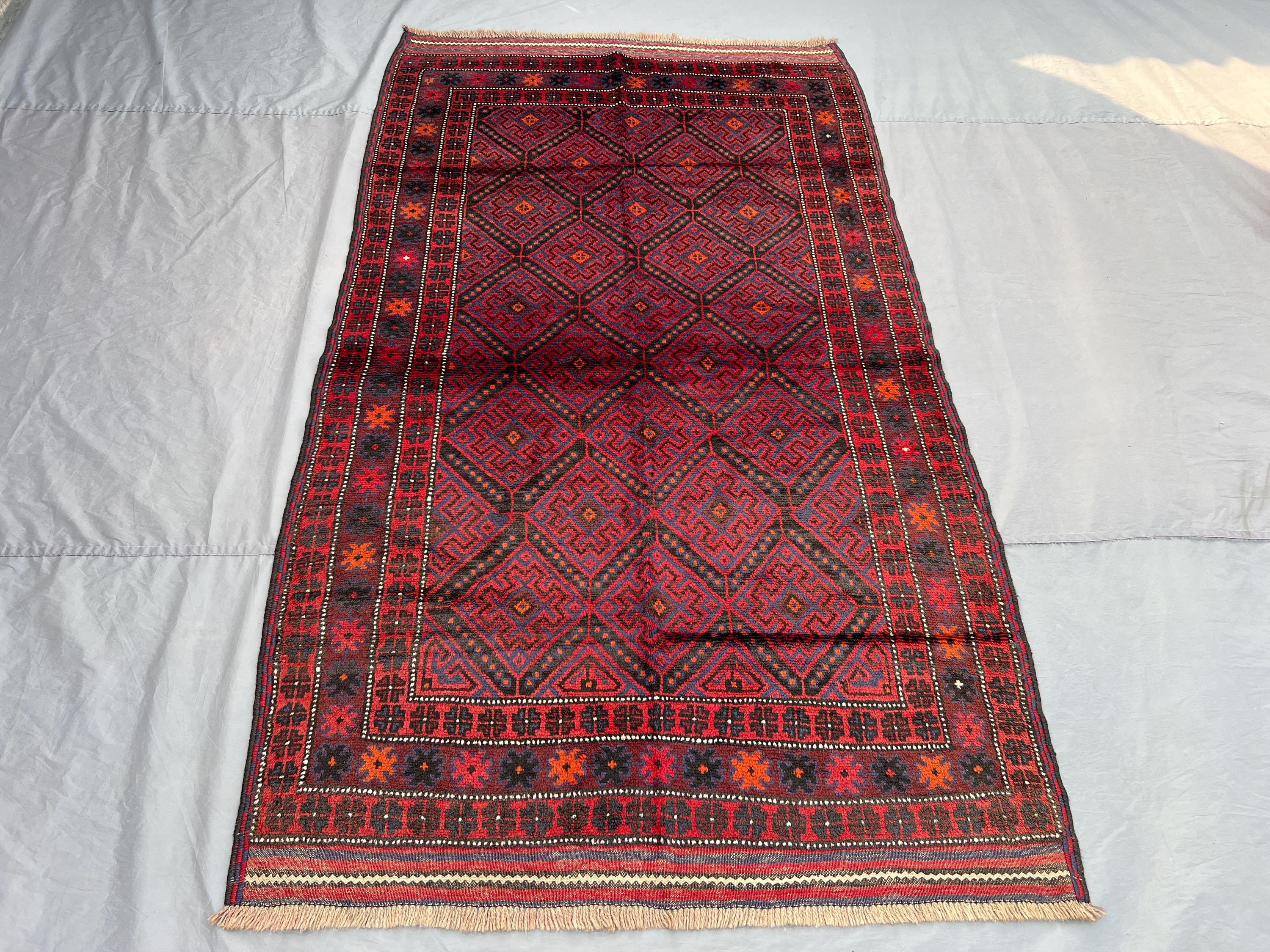 5x8 Afghan Hand-Knotted Turkoman Ersari Rug–Vintage Soft Pile One-of-a-Kind, Farmhouse & Living Room Decor | home decoration and kitchen rug