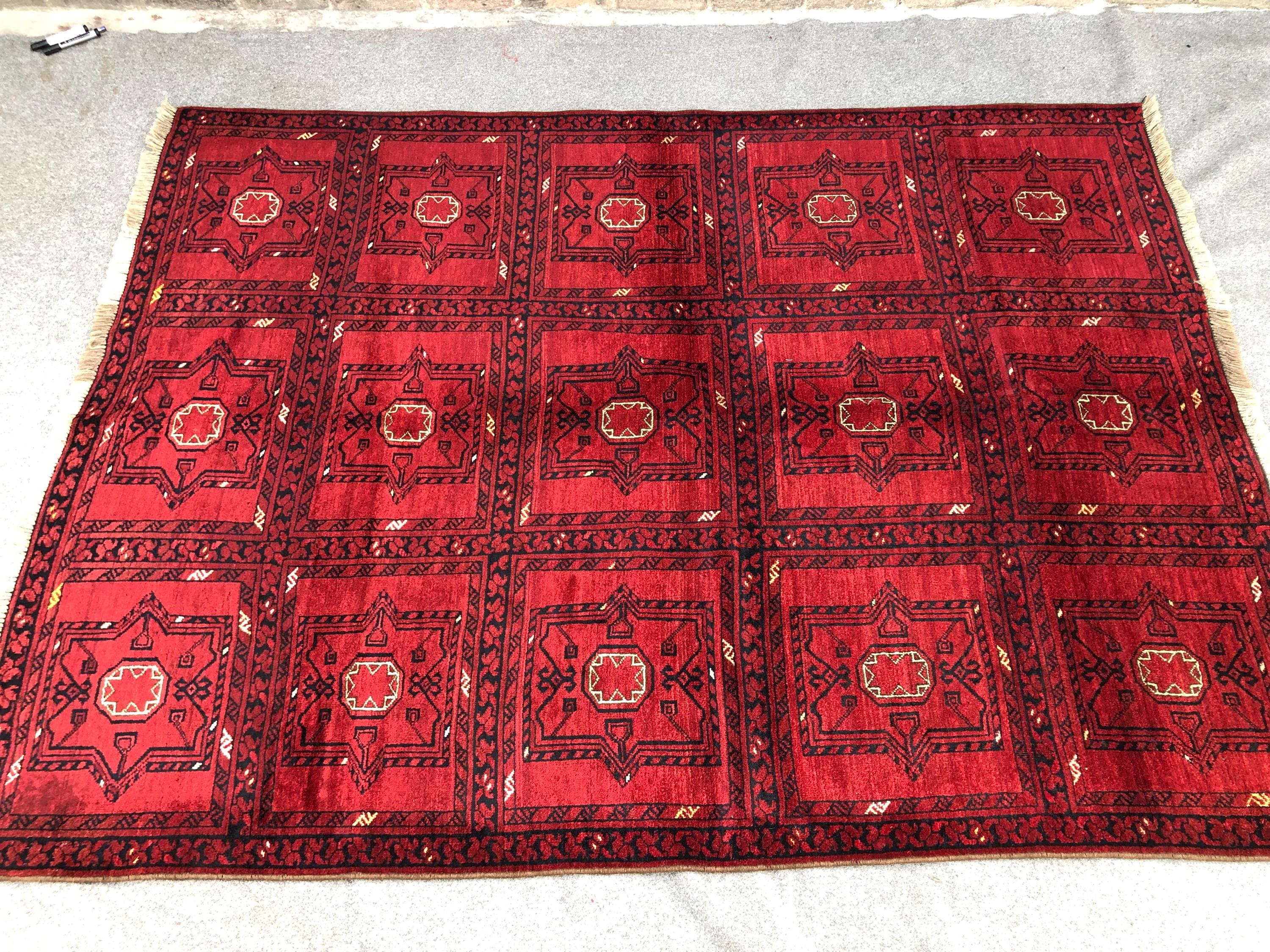 5 x 7フィートのアンティークハンドメイドラグ / アフガニスタン