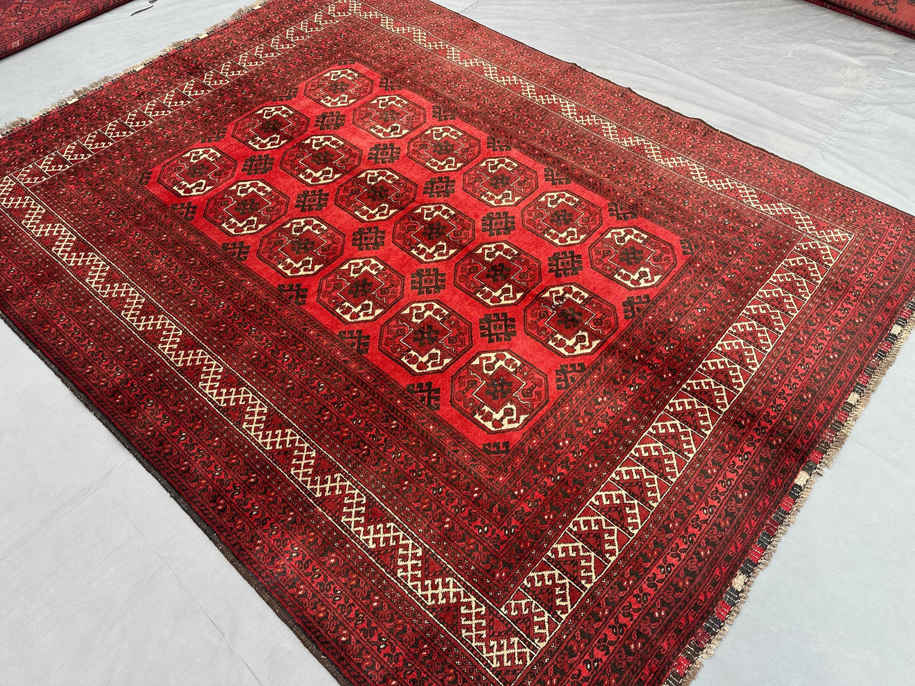 アンティーク トルクメン エルサリ トライバル ラグ 6フィート6インチ