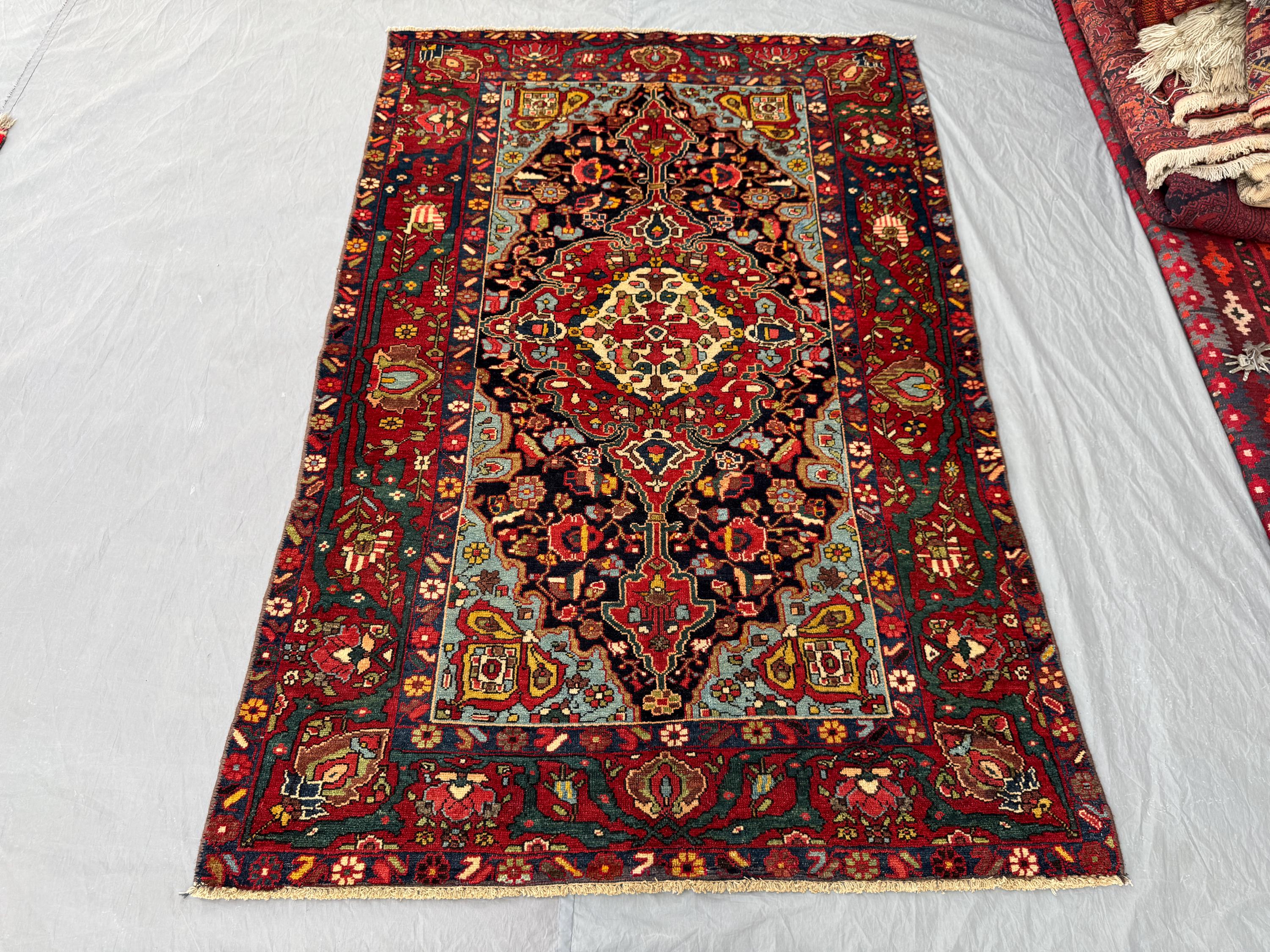 Vintage Turkish Anatolian Rug 5 x 7 ft | Hand-Knotted Wool Area Rug | Deep Red One-of-a-Kind Tribal Bohemian Rug | Living room decor