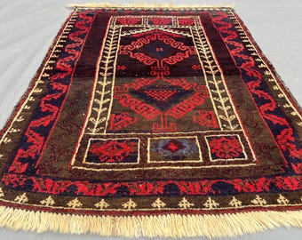 ✦vintage rug✦ 194×100cm アフガンラグ トライバルラグ ラグ