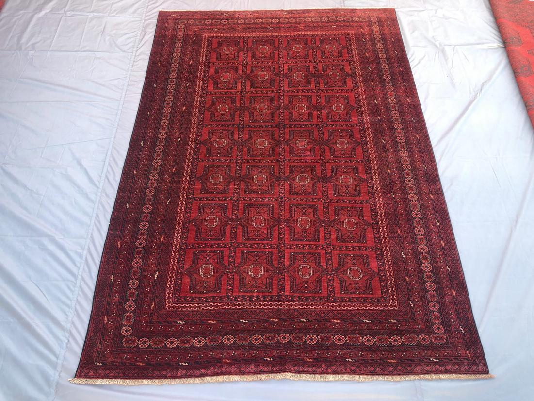 6x9 Afghani Antique Rug/ Afghan Turkmen Rug/ Turkmen Handmade Wool Rug/ Tribal Antique Rug/ Low Pile Distressed Faded Rug/ Living Room Rug