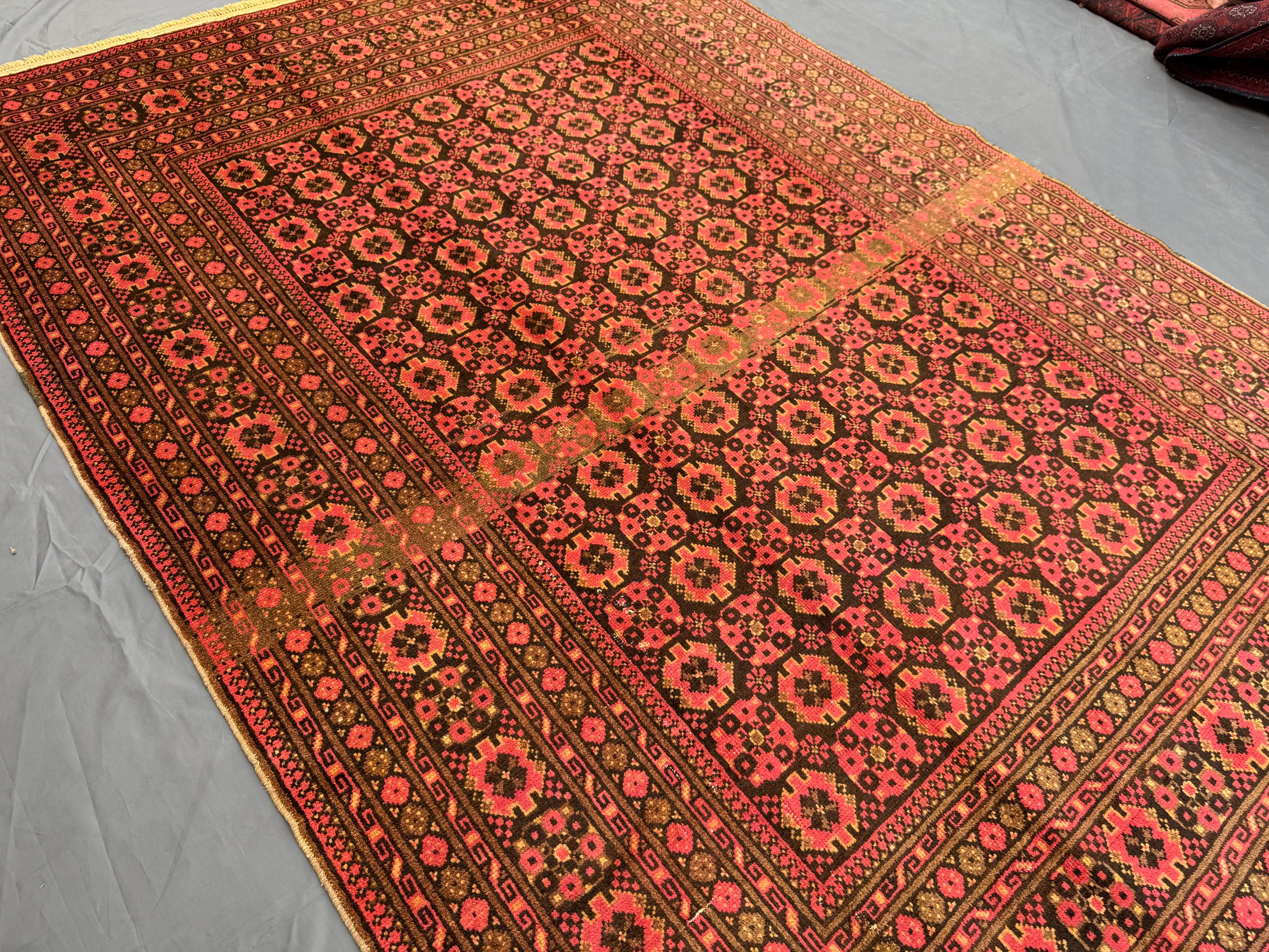 7x9 Turkmen Bashiri Rug, Tribal Wool Vintage Rug, Soft Nomadic Area Rug, One Of A Kind Authentic Carpet, Red B