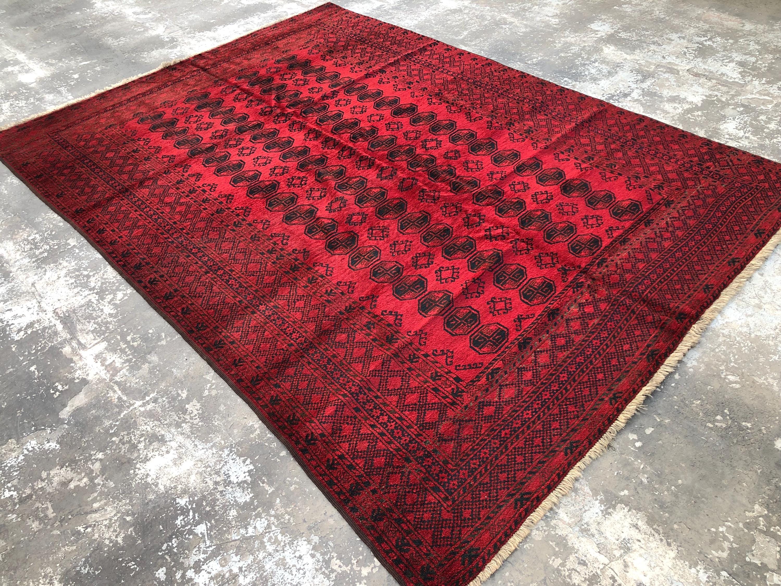 7.7x10.4 Ft Antique Turkmen Tekke Rug Afghan Hand-knotted Rare Rug