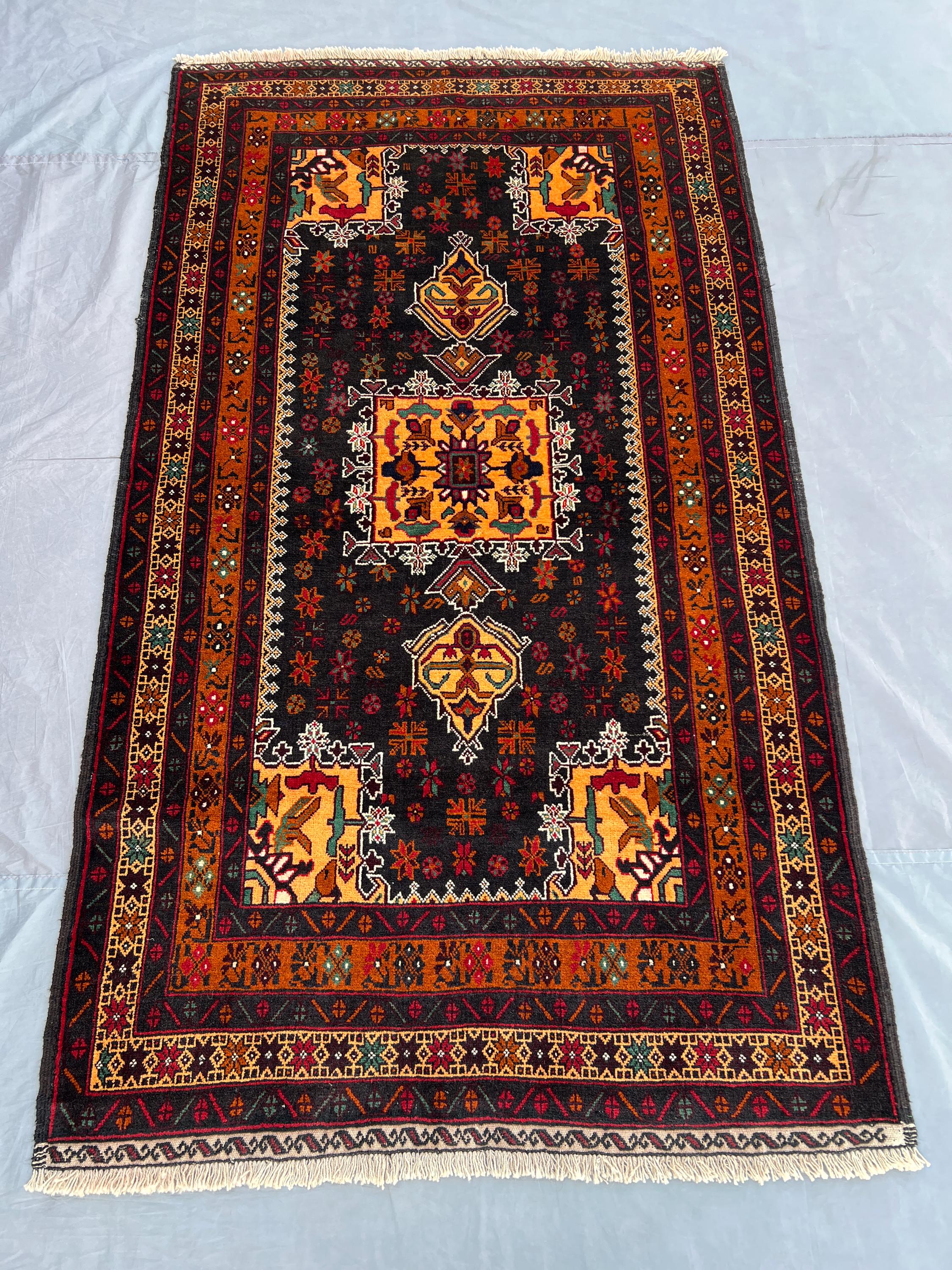 ラグ・カーペット Afghan baluch rug Rug & Kilim's Baluch Afghan rug in Black, Red, Orange, White