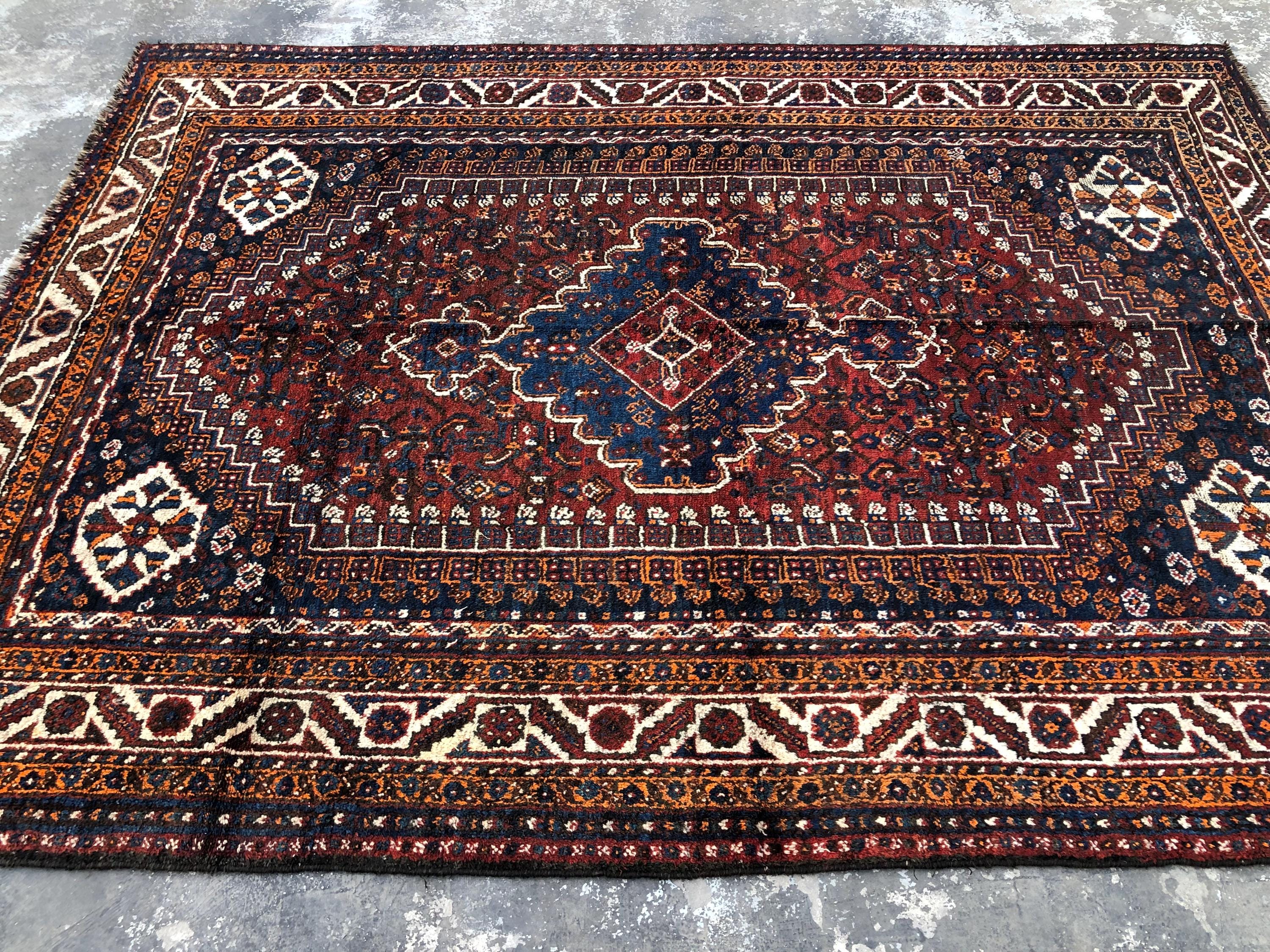 8x10 Antique Caucasian Medallion Rug - Hand-Knotted Afghan Tribal Wool Rug, Rare One-of-a-Kind, Living Room Centerpiece Rug, Rustic Decor