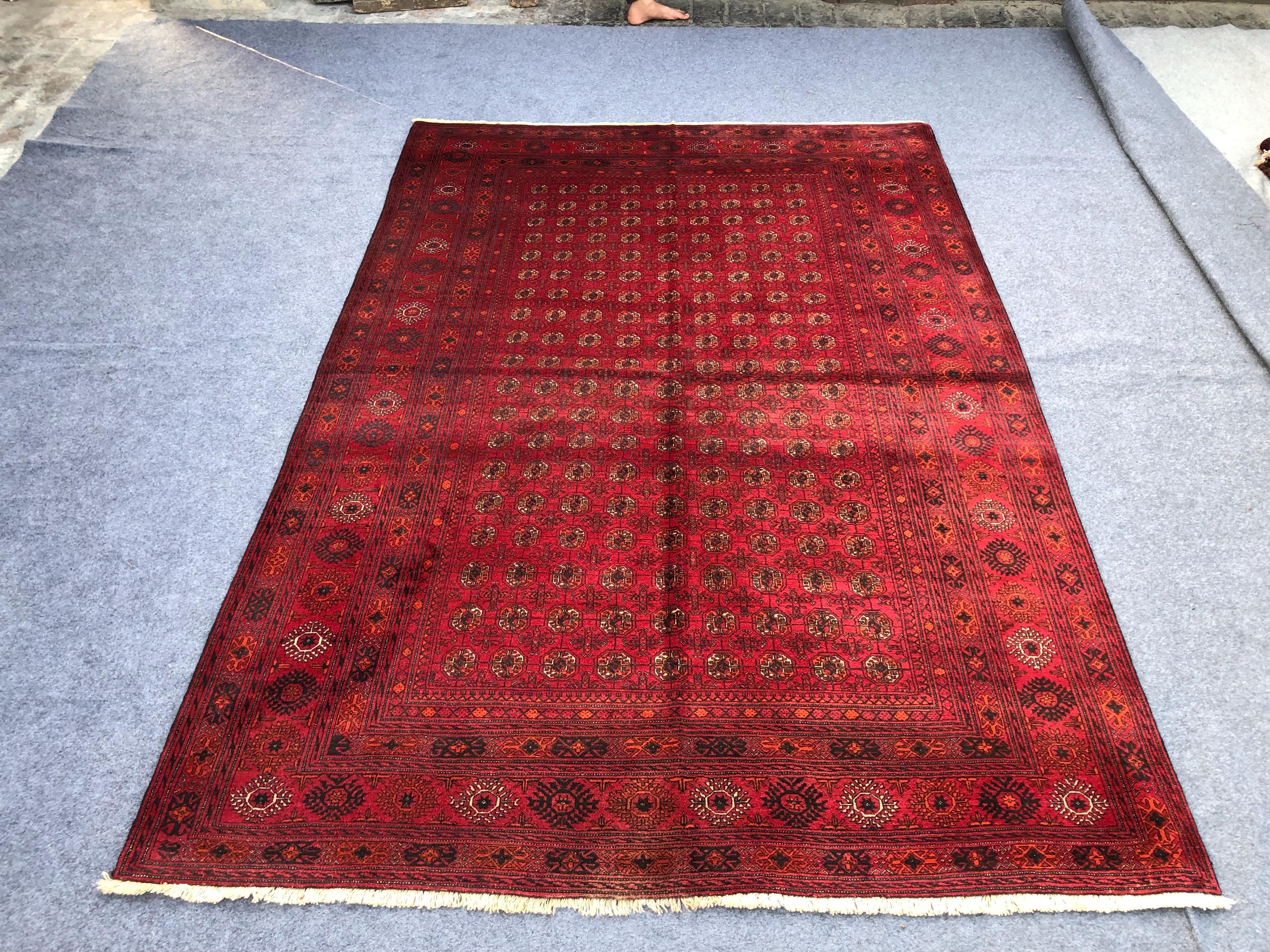 6x9 Antique Afghan Rug Vintage Turkmen Bashiri Tribal Rug/ Afghan Handmade Wool High Pile Soft Wool Oriental