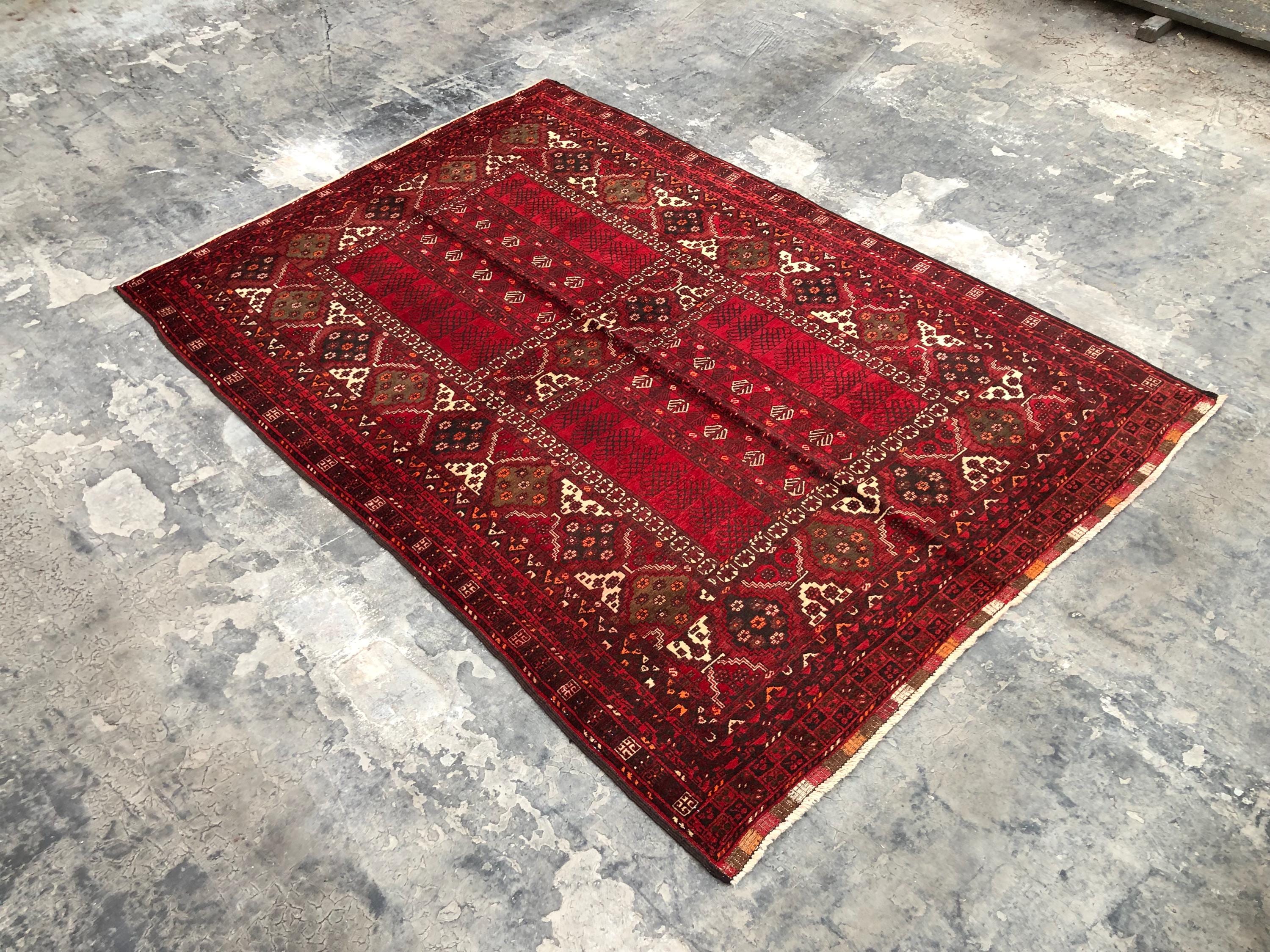 5x7 Ft Antique Handmade Rug / Turkmani Parda rug / old vintage rug / Gorgeous handmade rug / Super Area rug /Area room rug 143x200 cm
