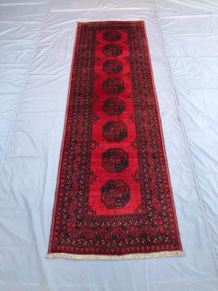 Handcrafted Vintage 3x10 ft Runner Rug / 3x10 ft Vintage Charm / 3x10 ft Handmade Quality / Beautiful 3x10 ft Vintage Runner Rug