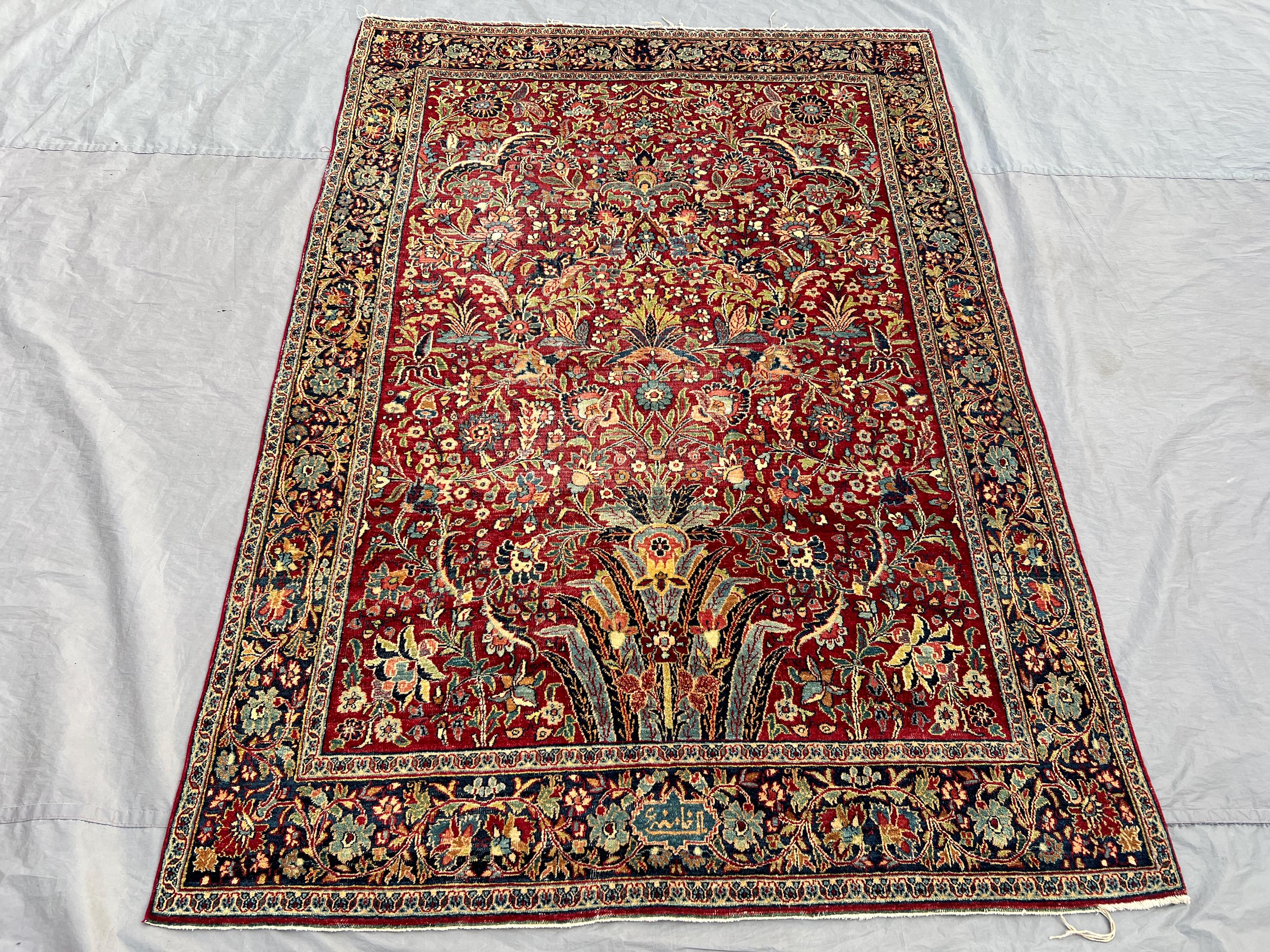 4'9 x 6'10 ft Antique Caucasian Kazak Rug, Low Pile Distressed Tribal Geometric Wool Carpet, Vintage Rare Handmade Area Rug, Farmhouse Decor