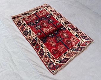 アンティーク トルコ製 手織りラグ 6x10 幾何学模様 ウール エリア