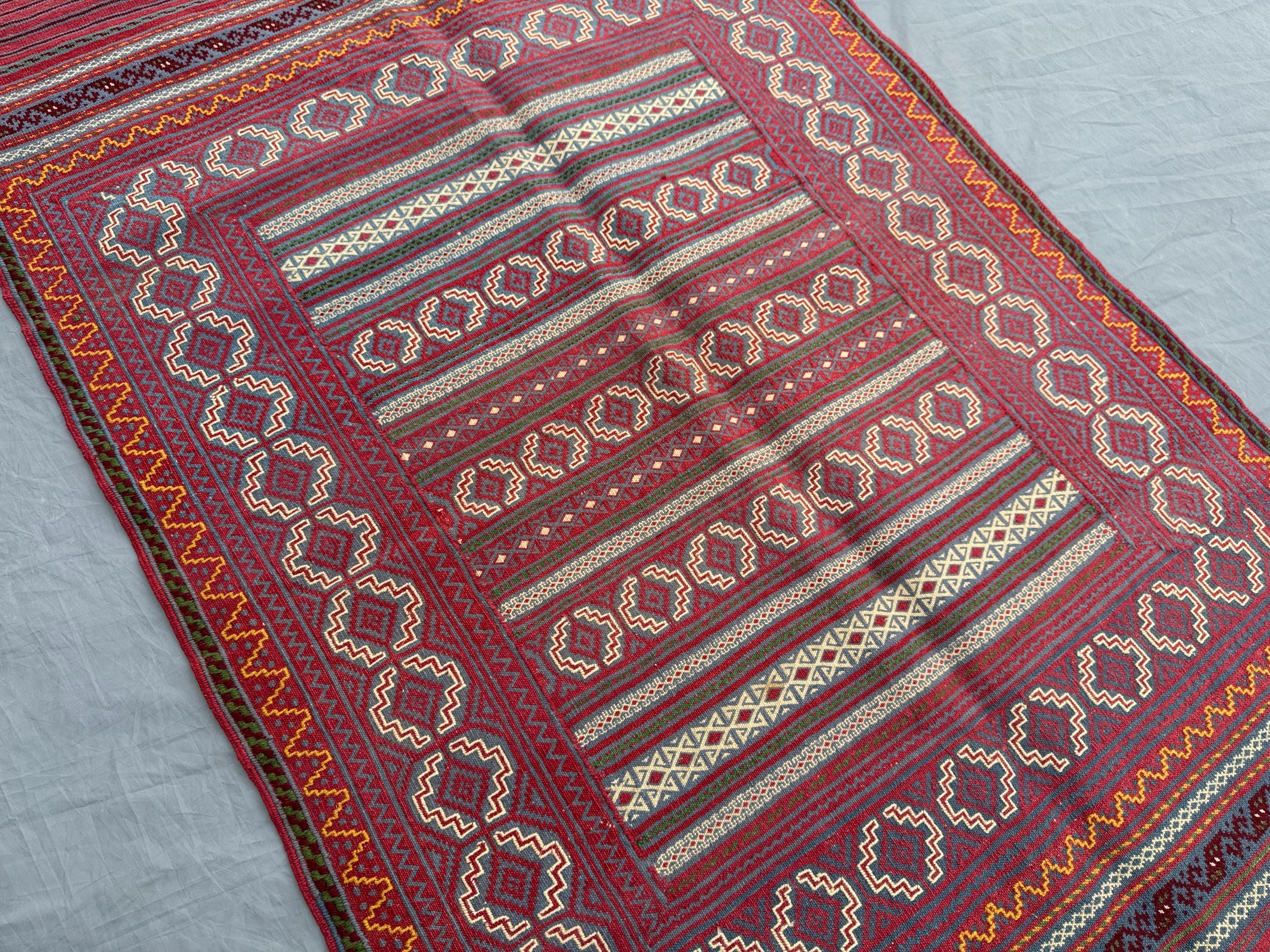 3 x 5フィートのヴィンテージアフガンスマックキリム | 手織り平織り