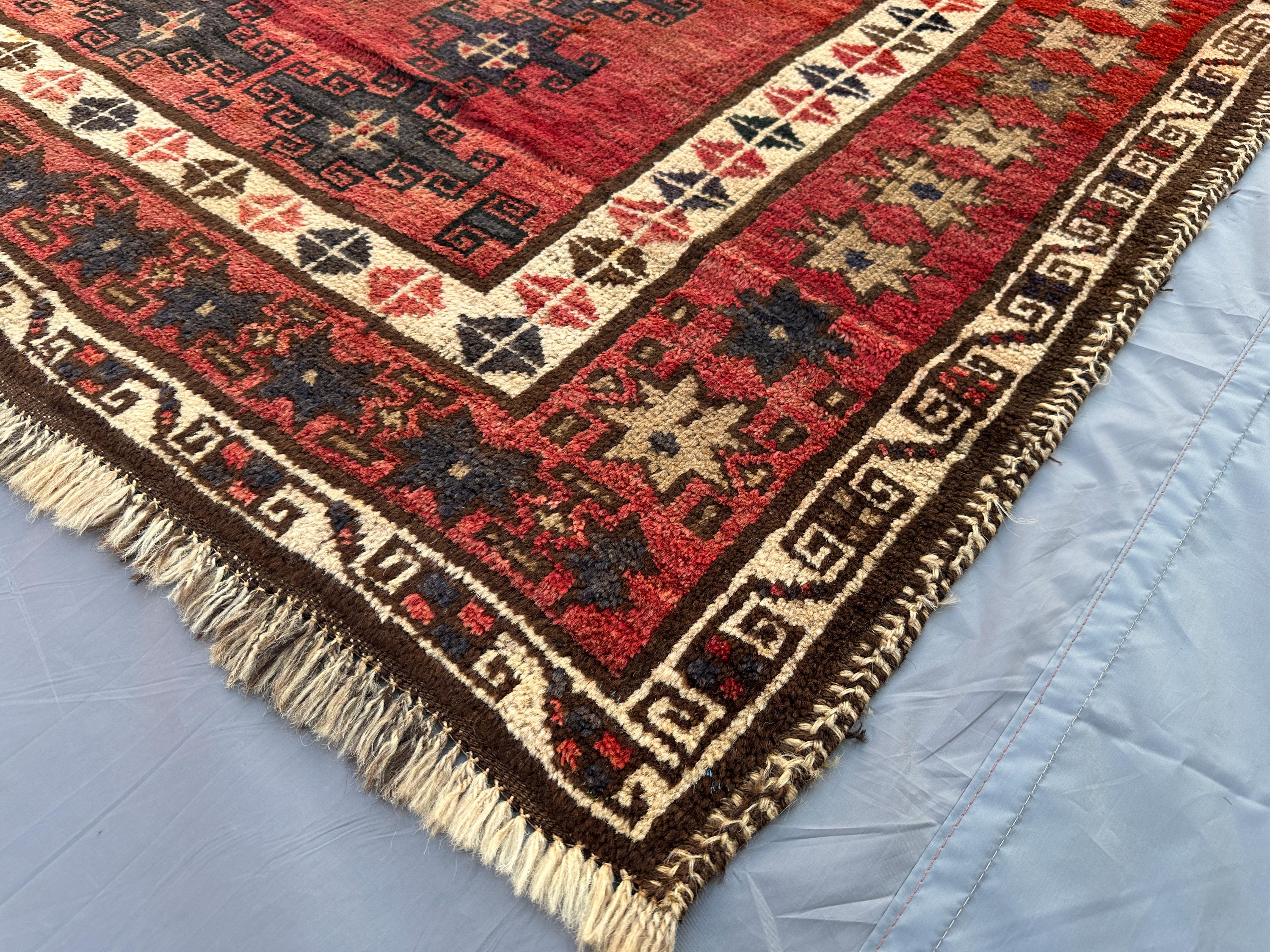 5x8 Antique Afghan Baluch Taimani Rug - Hand-knotted Tribal Wool