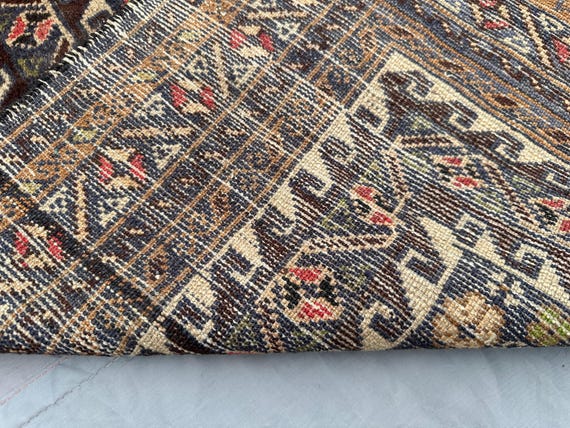 4x7 Afghan Baluch Rug | Hand-knotted Wool Tribal Carpet | Vintage