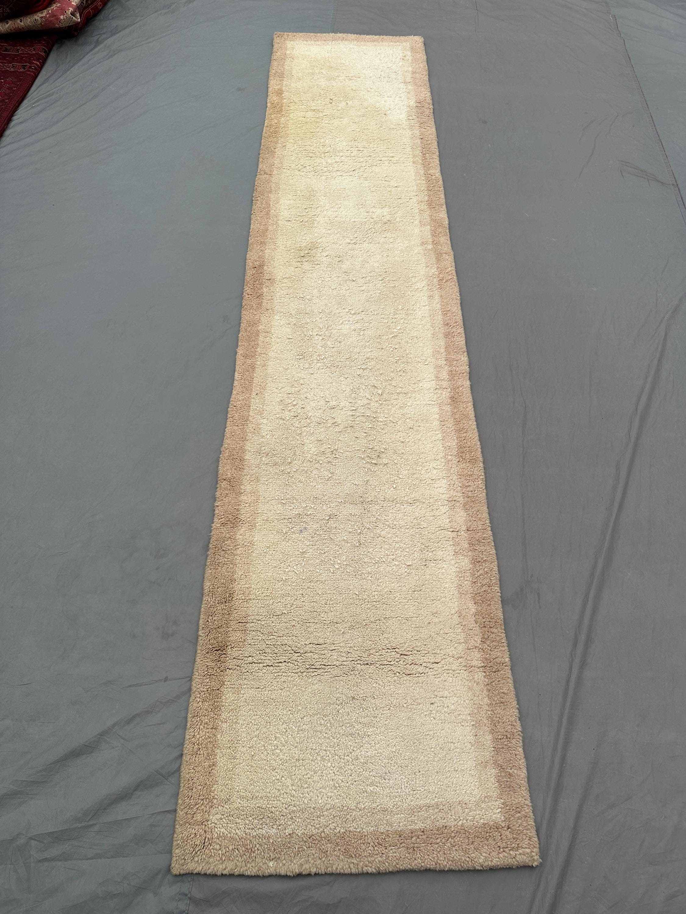 2.5 x 11.3 Afghan Hand Knotted Vintage Runner Rug, Full Soft Pile Balochi Tribal Design, Rare Long Hallway rug, One-of-a-Kind | entryway rug
