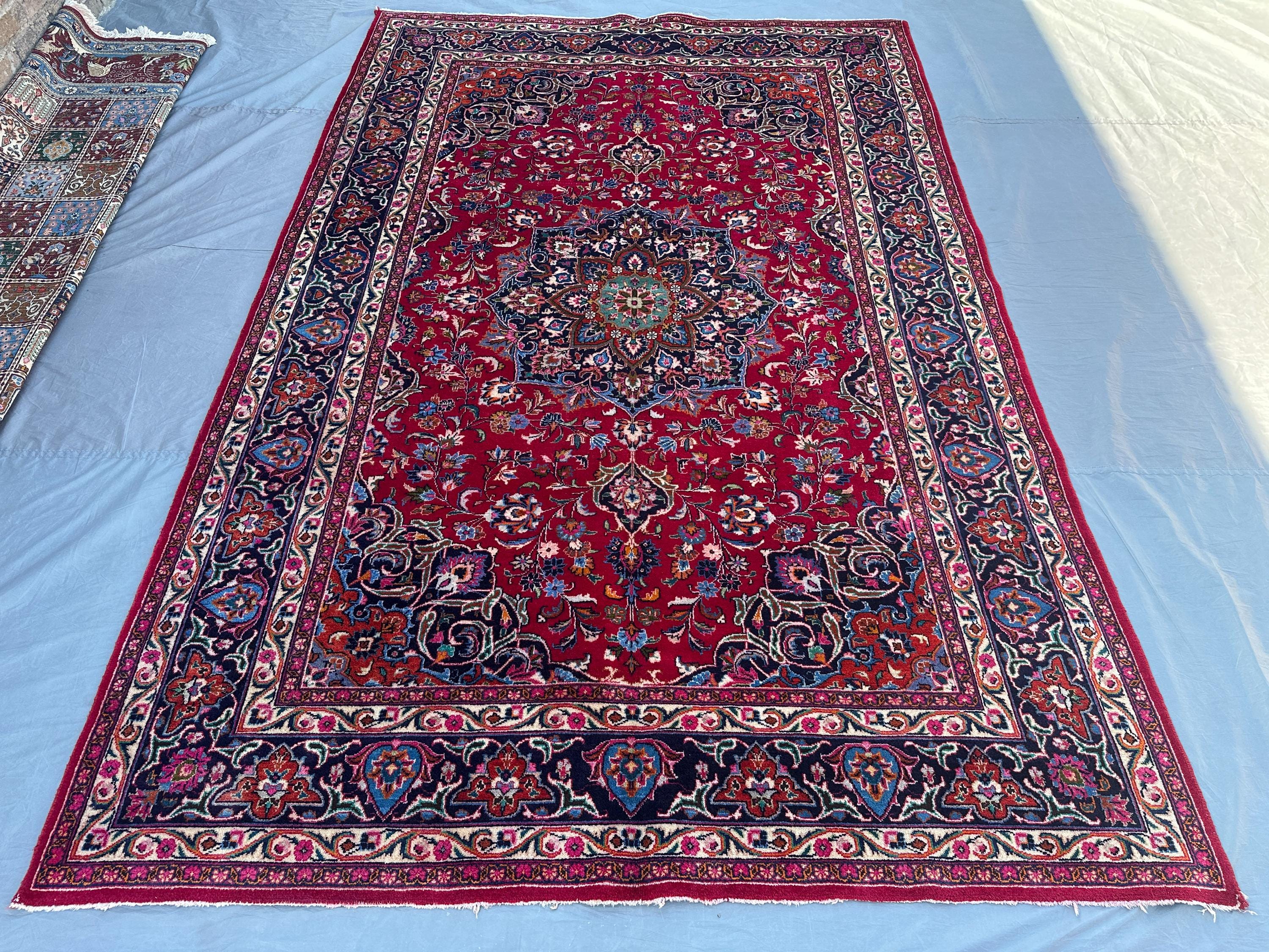 7x10 Hand Knotted Turkish Tribal Rug | Caucasian Style Wool Carpet | Medallion Geometric Pattern | Traditional Bedroom Area Rug, Floor Rug