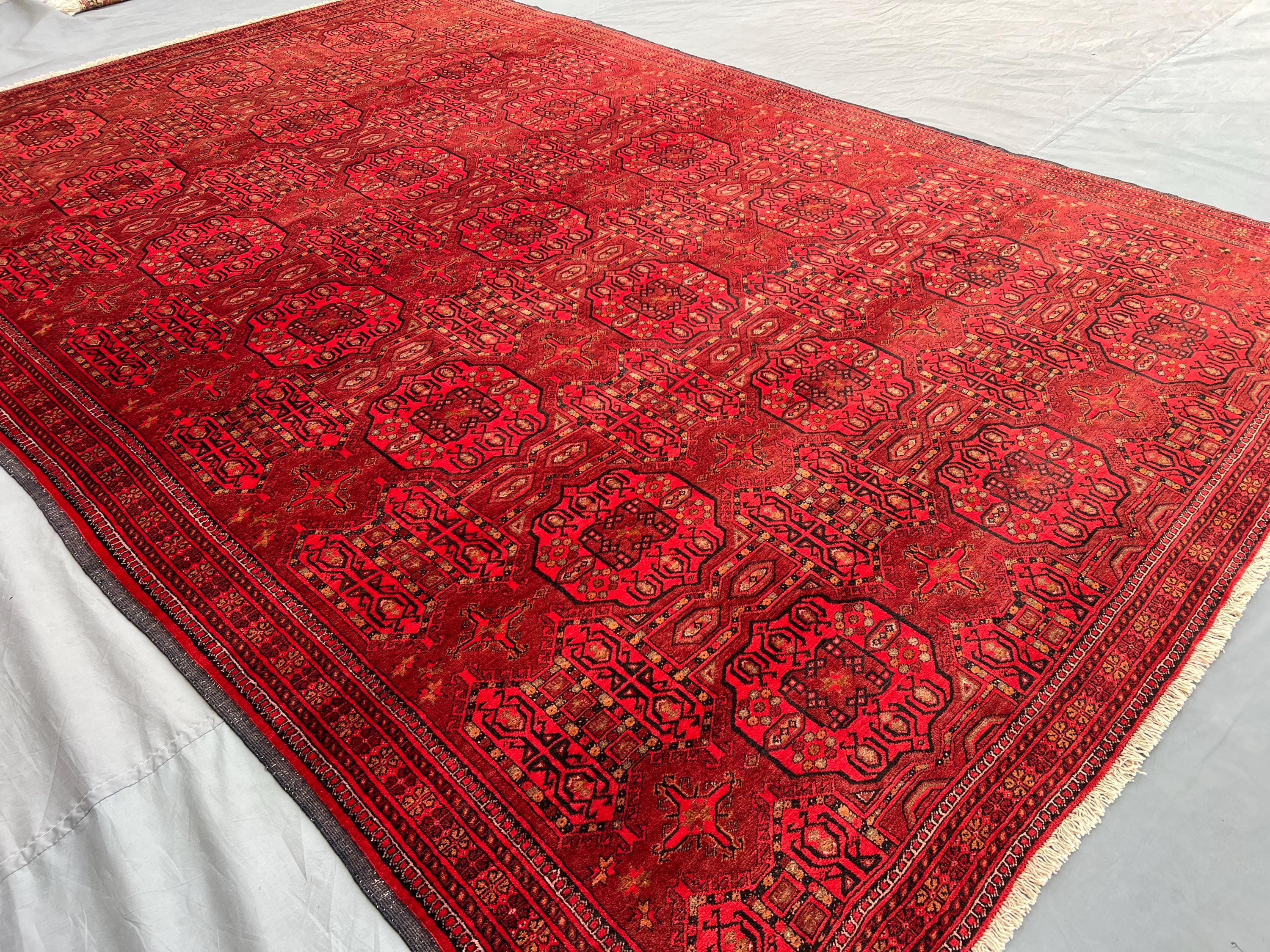 7x10 Ersari Turkmen Tribal Rug | Hand Knotted Wool Area Rug | Geometric Pattern | Oriental Carpet | Living Room Rug, Floor Rug, Moroccan Rug