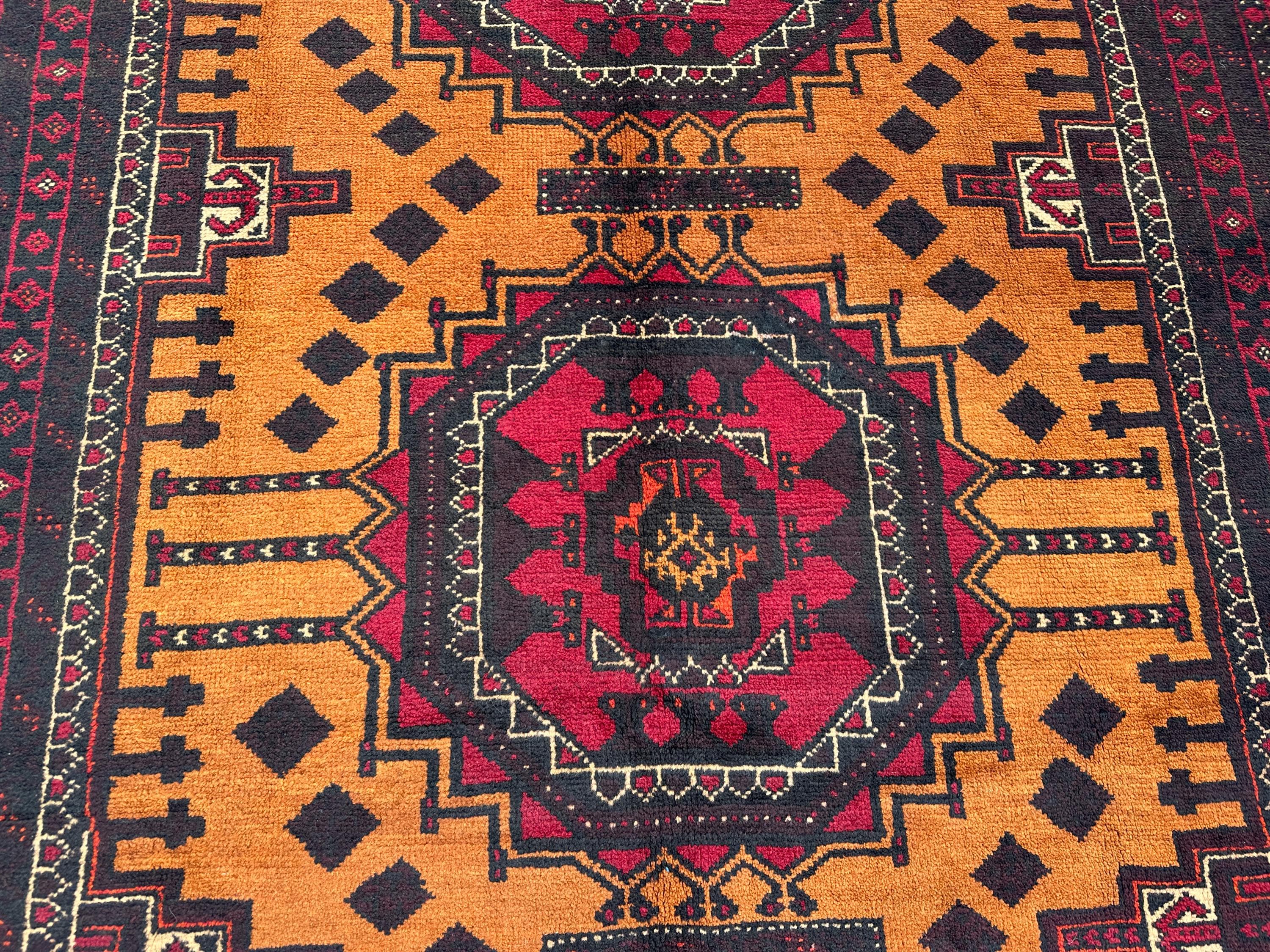 アンティーク アフガン トライバル ラグ 5'3x9'10 フィート