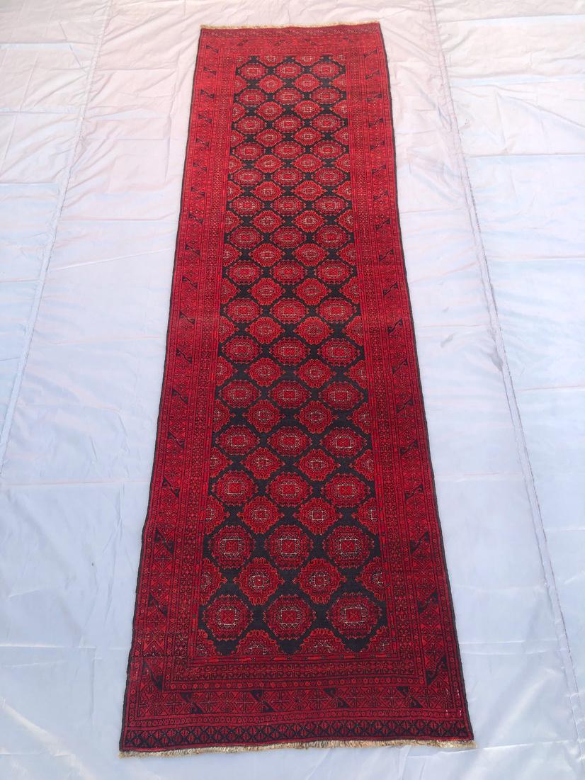 3x9 ft Afghan Bashiri Runner Rug, Vintage Handwoven Beauty for Hallways, Timeless Handwoven rug/Vintage runner rug, Afghan wool runner rug