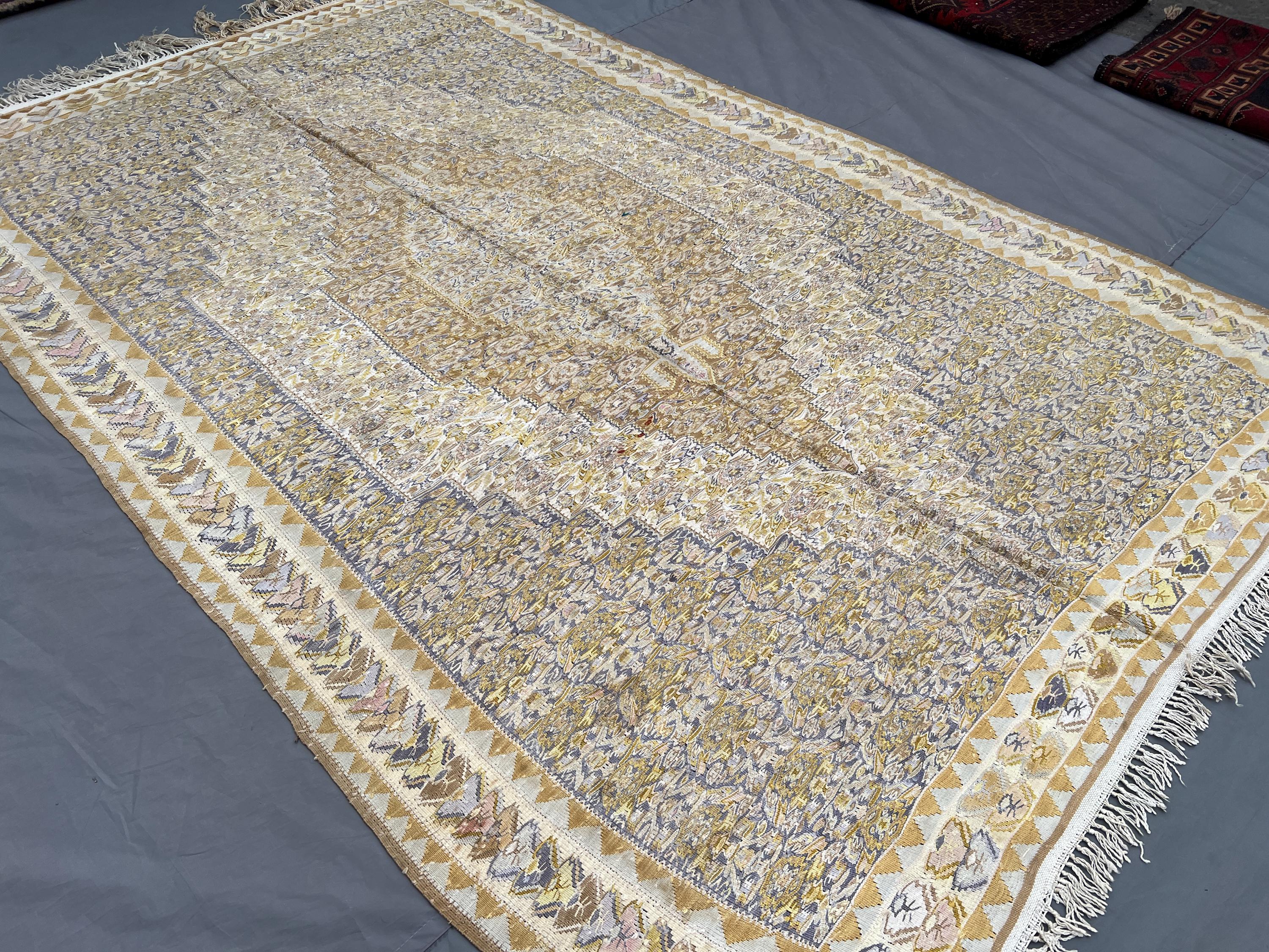 160x256 cm Antique Turkmen Tribal Rug | Handmade Geometric Silk Area Rug | Turkish Style Faded Rug | Unique Floor Carpet, Vintage Home Decor