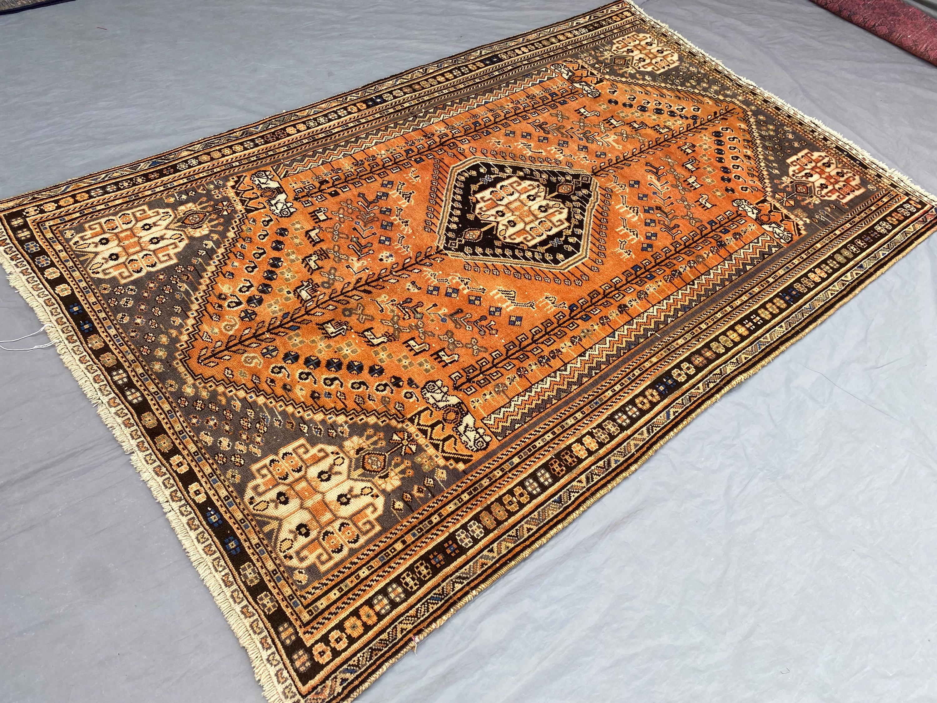 5x8 Vintage Turkish Hand Knotted Rug | Caucasian Medallion Design | Rare Rustic Decor Soft Pile Carpet, Oriental Nomadic Fine Rug, Floor Rug