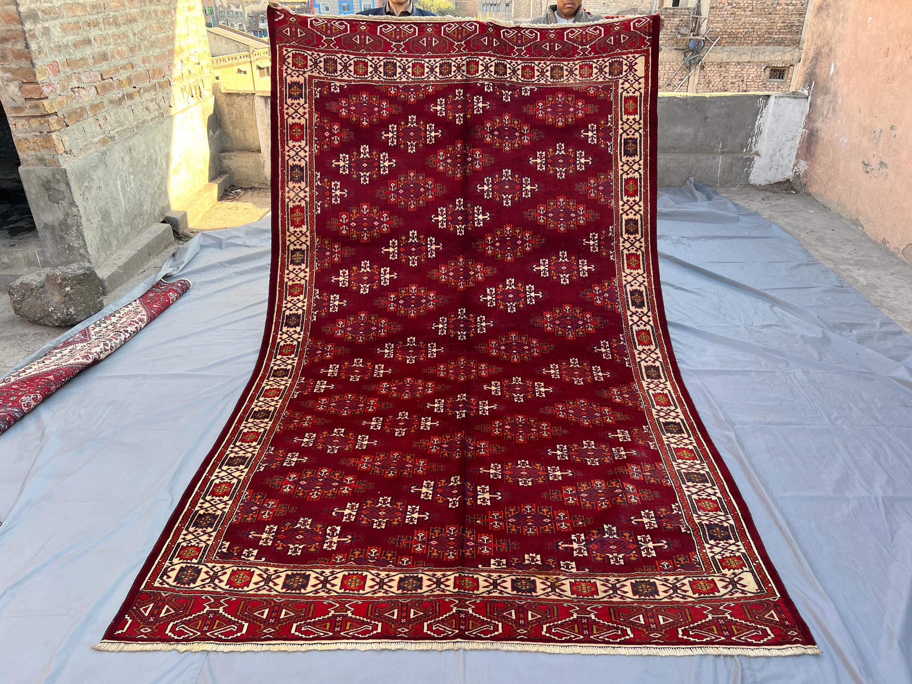 Collectors piece 6.6x11.2 ft Antique Turkmenistan Yomut Tribal Rug, Hand Knotted veg dyes Wool Rug, Oriental V