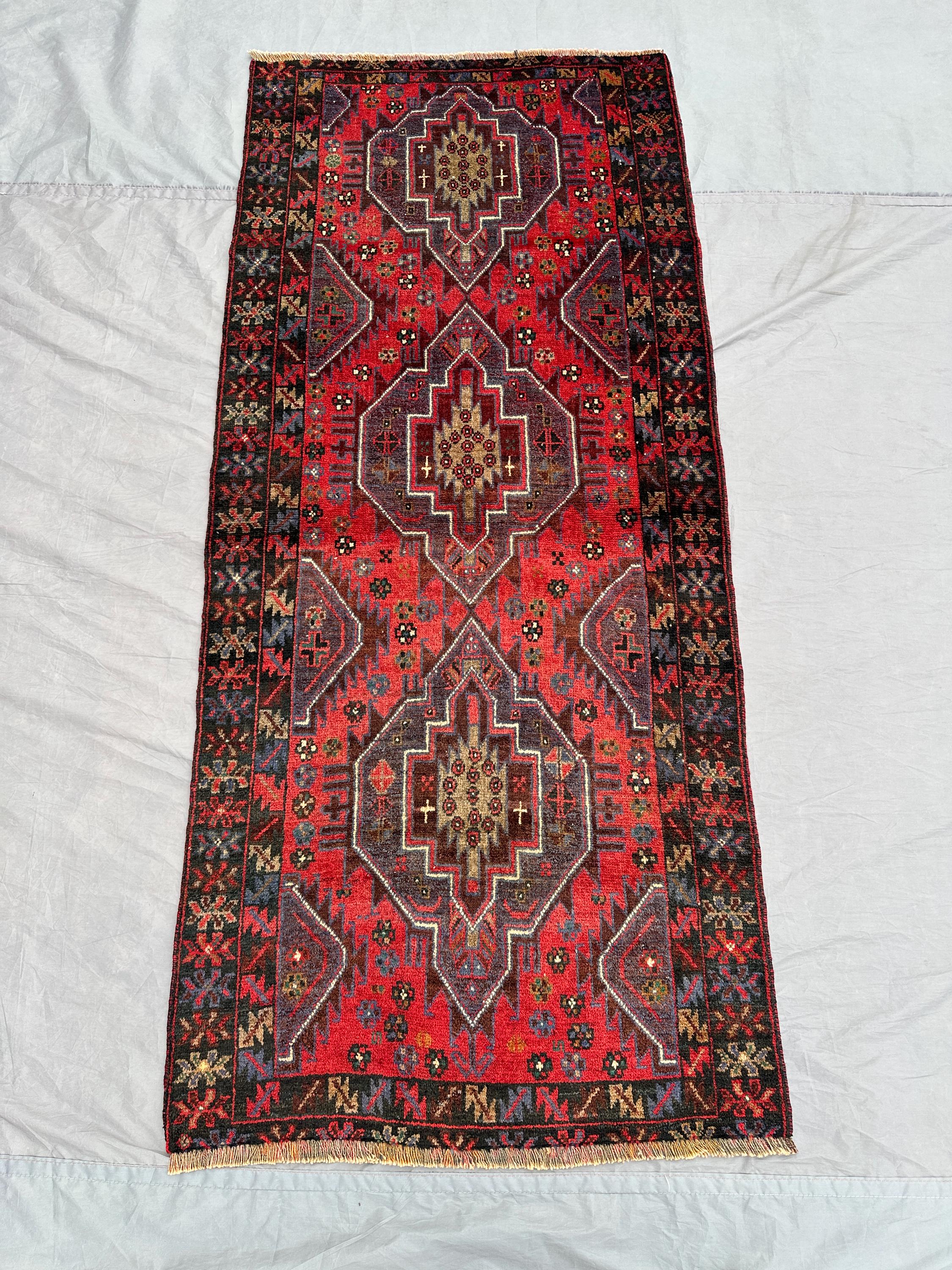 3x6 Antique Baluch Taimani Rug | Hand-knotted Tribal Wool Carpet