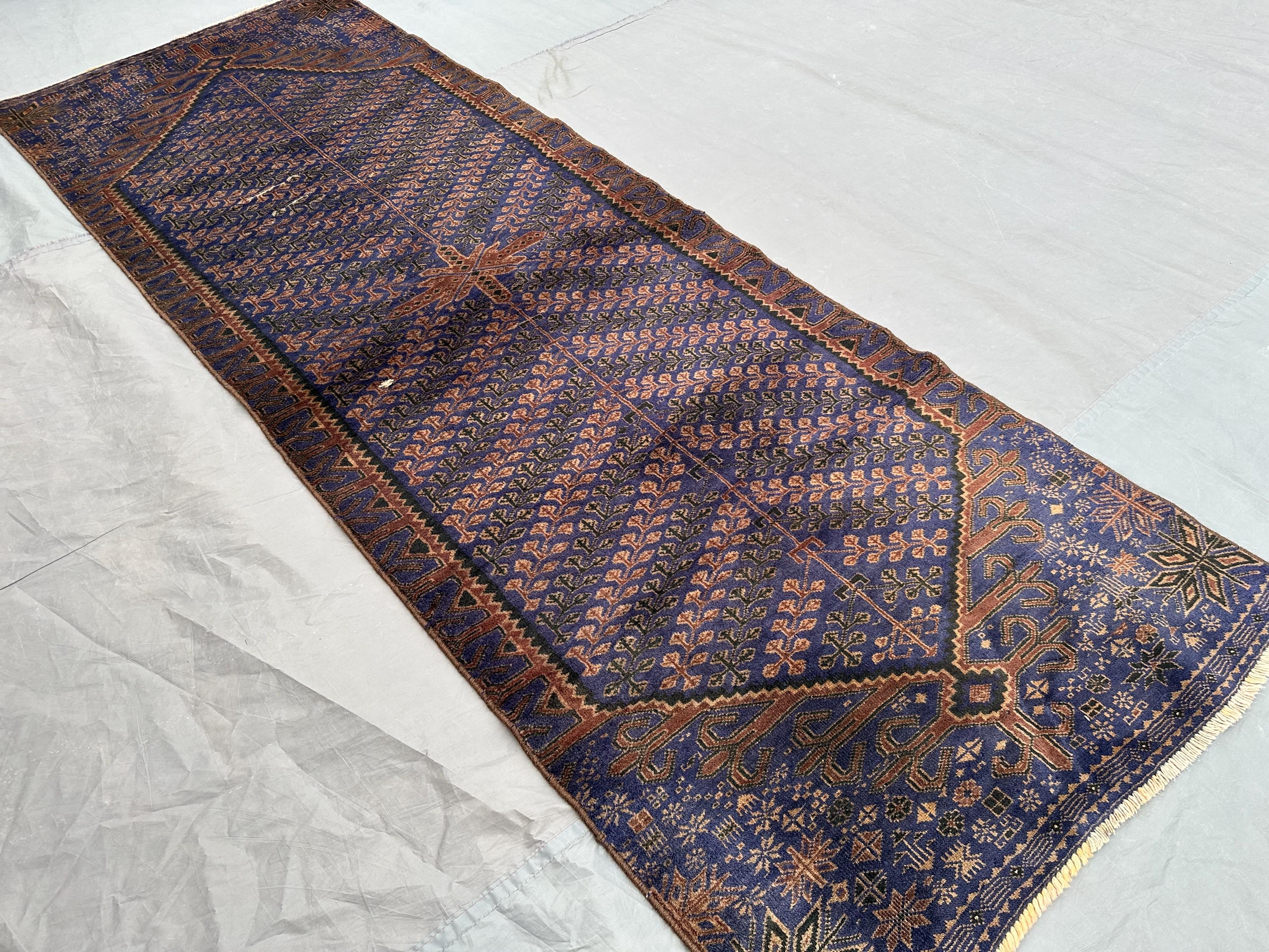 3 x 8 Afghan Baluch Runner Rug, Handmade Wool runner rug, Traditional Turkmen Tribal Hallway Rug, Vintage Runner Rug moroccan runner Rug