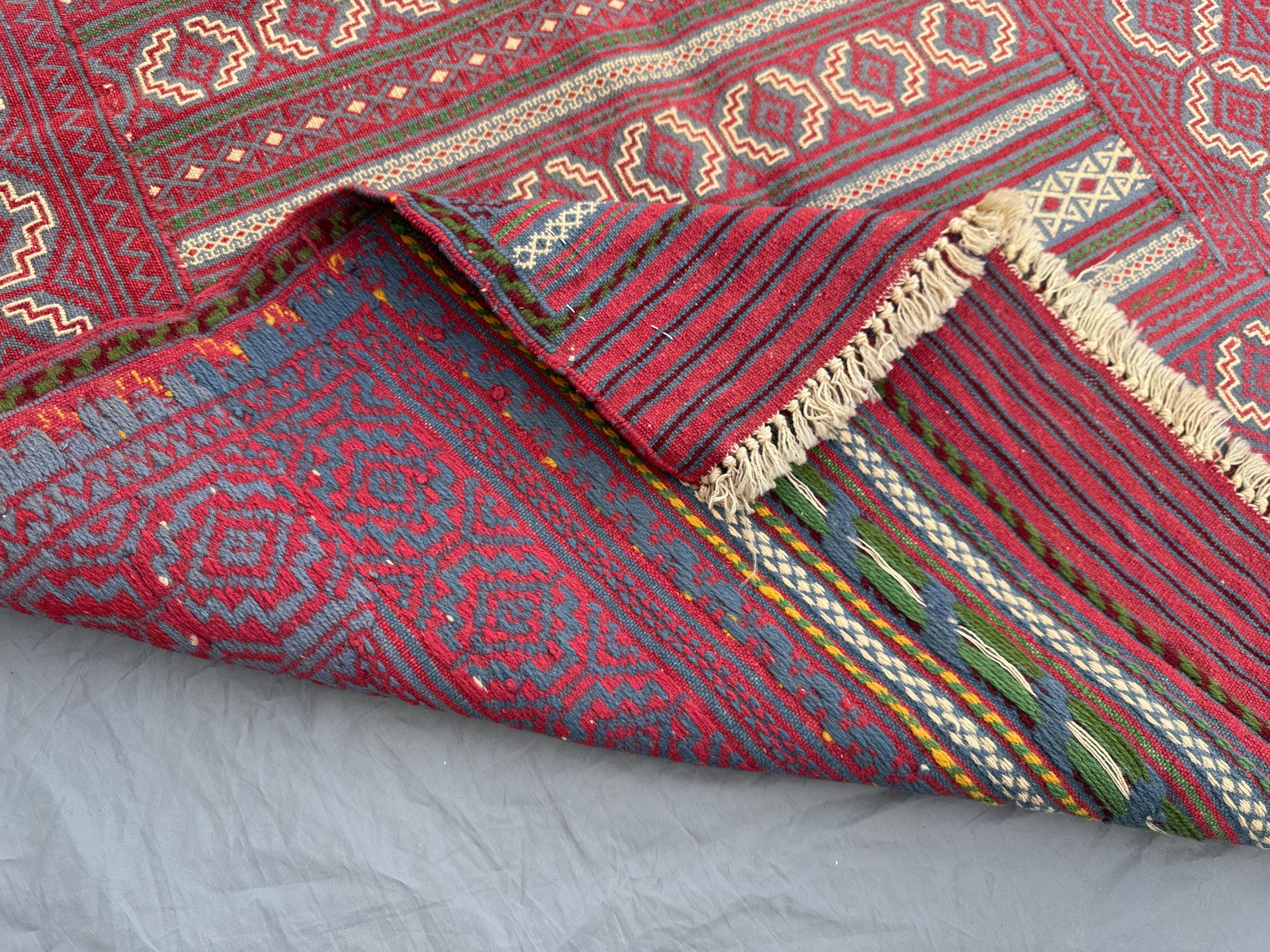 3 x 5フィートのヴィンテージアフガンスマックキリム | 手織り平織り