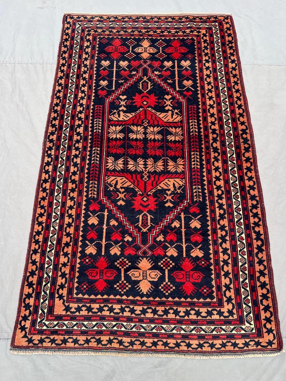 3'7x6'4 Ft Antique Turkish Hand-knotted Rug - Tribal Anatolian