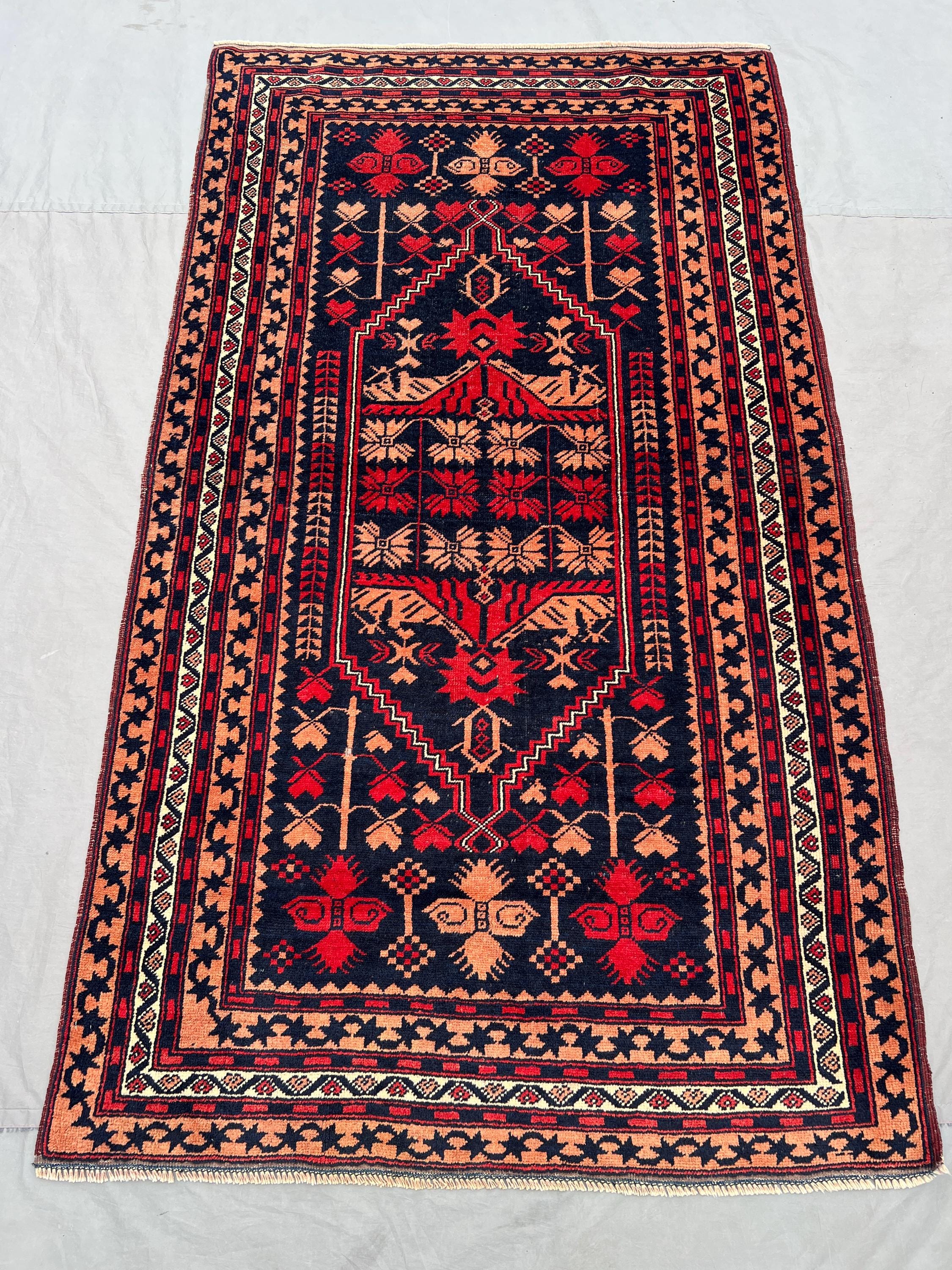 3'7x6'4 Ft Antique Turkish Hand-knotted Rug - Tribal Anatolian