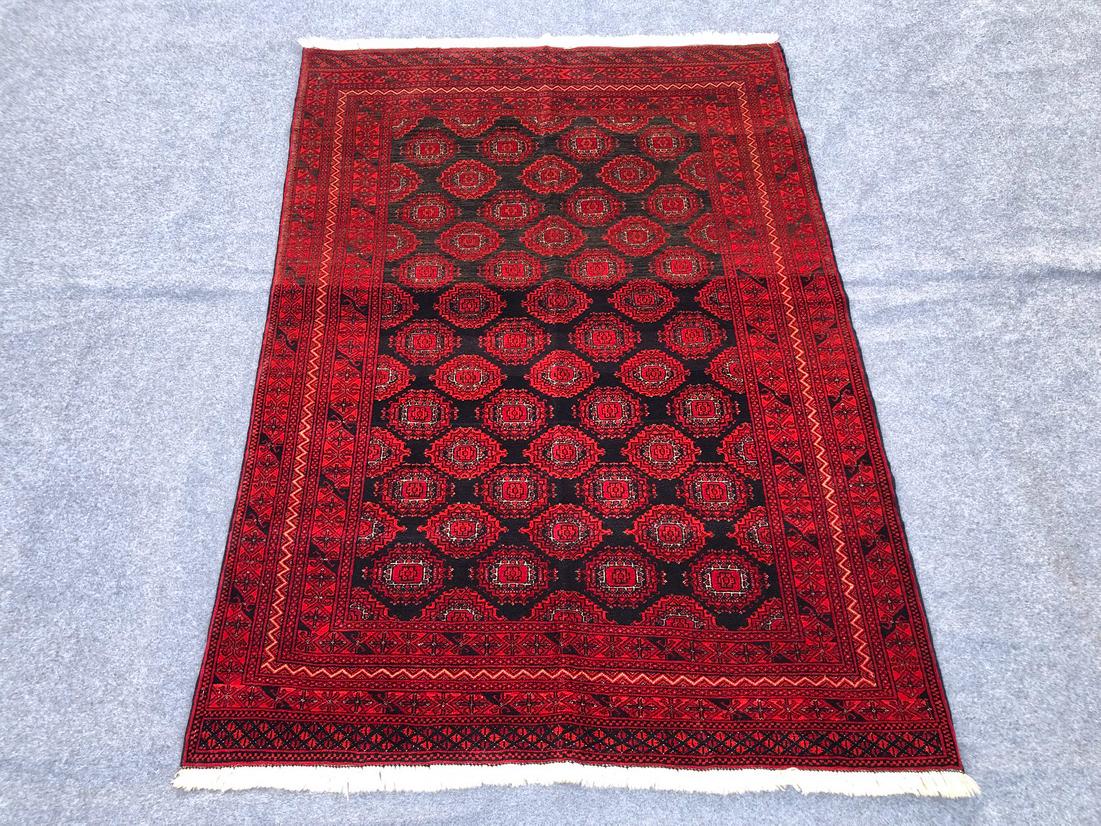 4x6 Bukhara Rug, Vintage Antique Rug, Turkmen Tribal Rug, Afghani Rug,Patno's gull rug, Handmade Wool Rug, Vin
