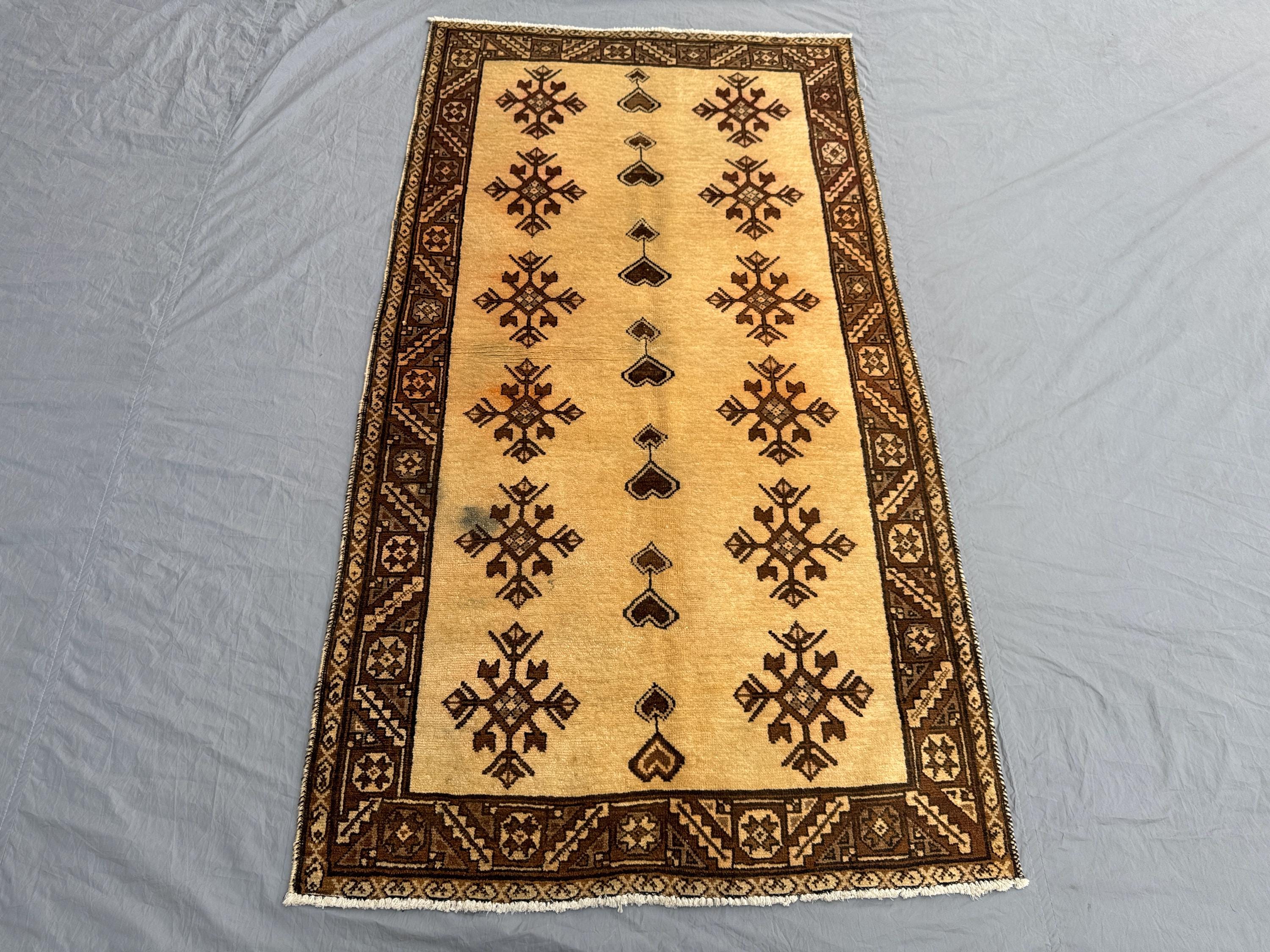 4 x 6 Ft Turkish Hand-Knotted Vintage Soft Pile Rug Luxury Medallion Design One-of-a-Kind Boho Home Décor Unique Wool Area Rug