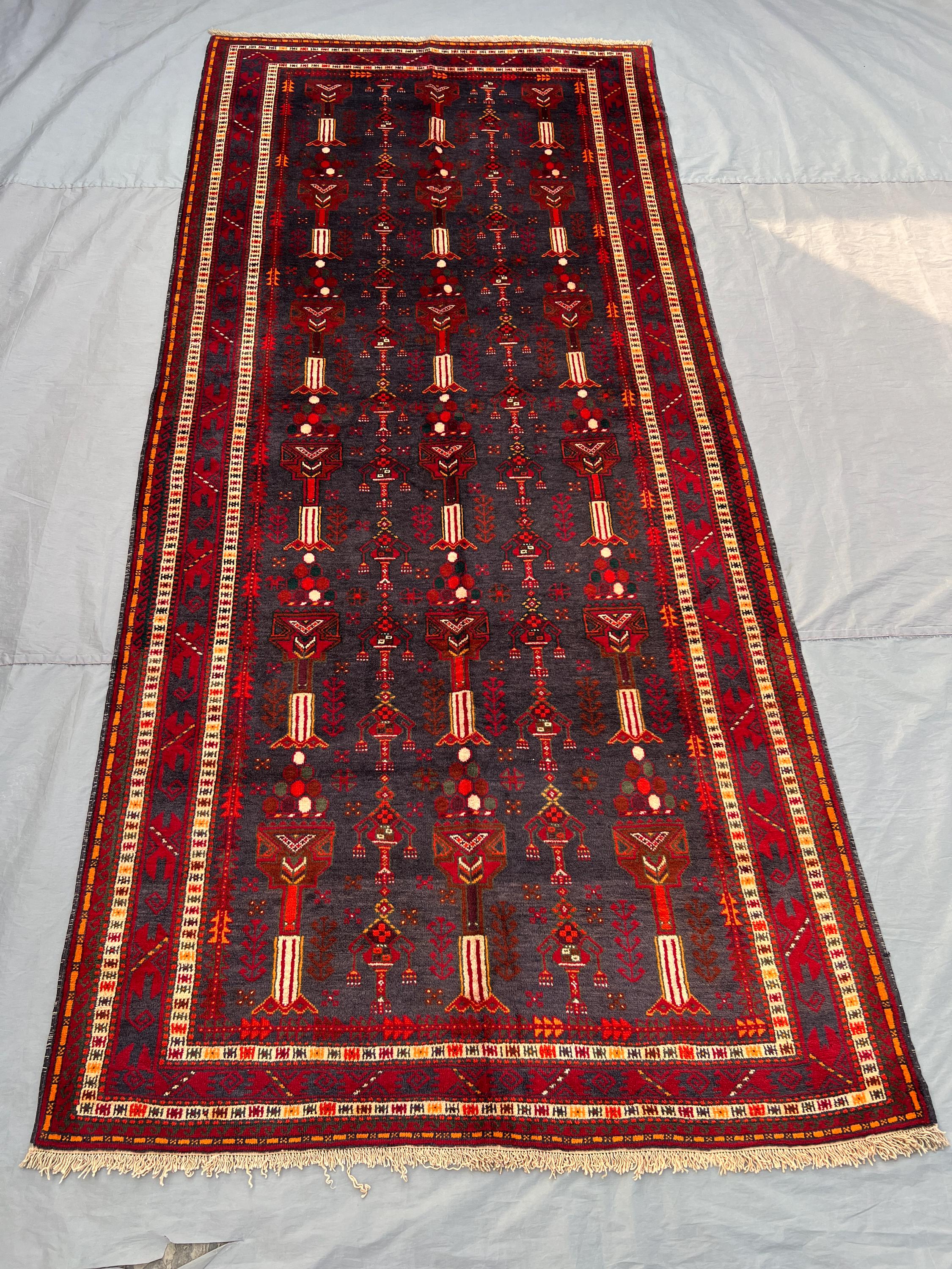 5x10 Vintage Afghan Hand-Knotted Balochi Rug Rare Soft Pile rug Farmhouse Decor Bedroom Living Room Classic Collector | kitchen & study room