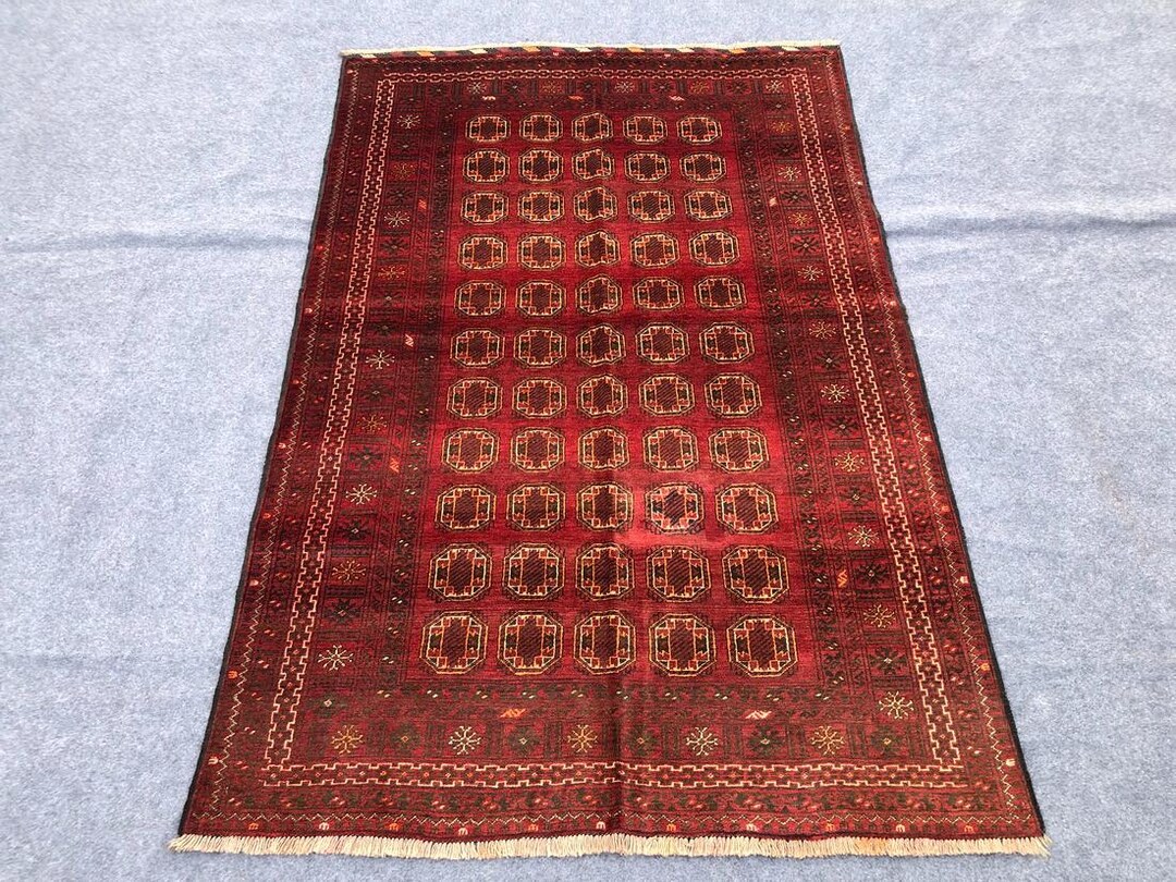 Waziri Rug 4x6 Bukhara Rug, Antique Unique Rug, Afghan Tribal Rug, Bukhara Rug ...
