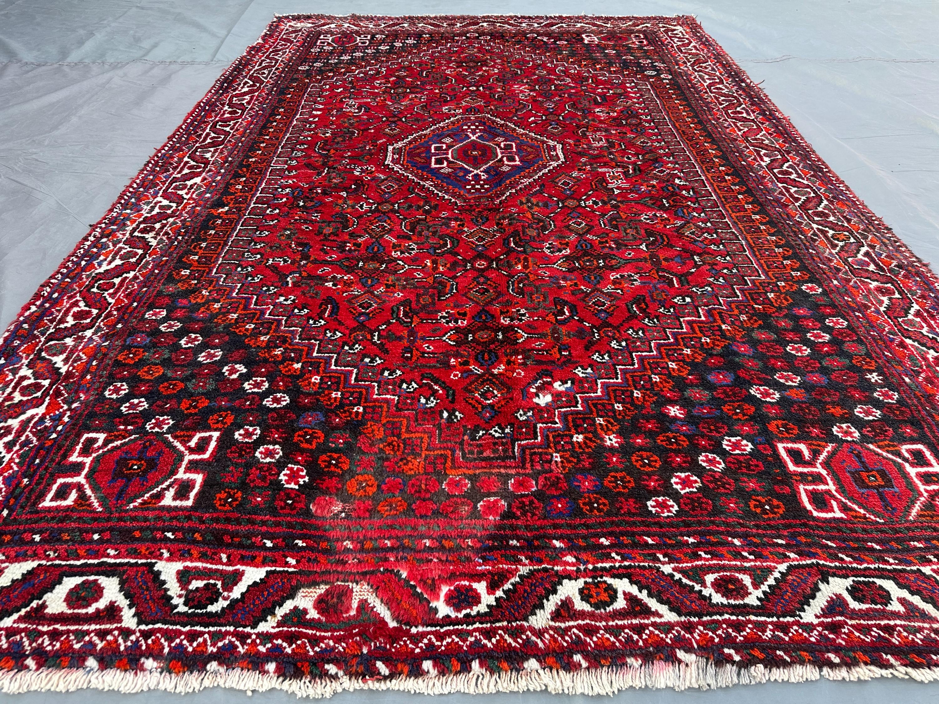 5'5"x8'3" ft, Antique Afghan Handmade Tribal Rug, 1930s Turkish Style Rare Wool Area Rug, Geometric Medallion