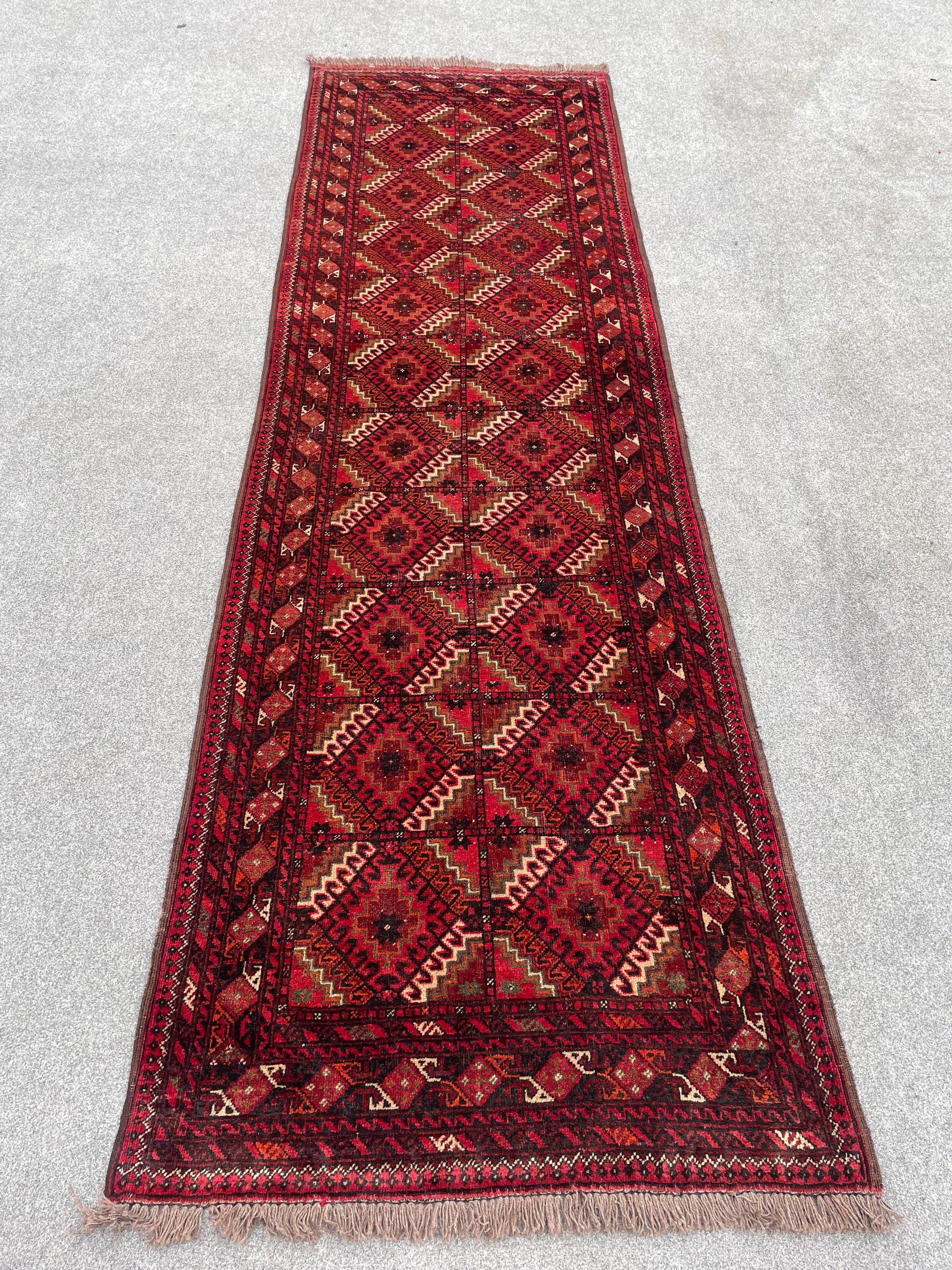 アンティーク トルクメン トライバル ランナーラグ | 2'10x9'2 ft
