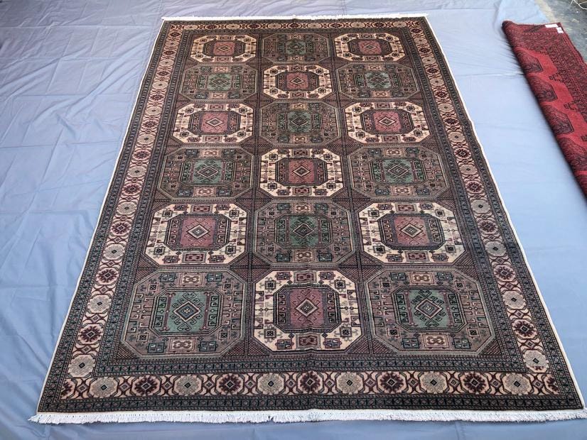 7x10 Afghan Mazar Area Rug / Afghan Handmade Rug/ Natural Gorgeous Rug/ living room Rug/Afghan Wool Rug/ Kazakh Rug 202cmx290cm rug