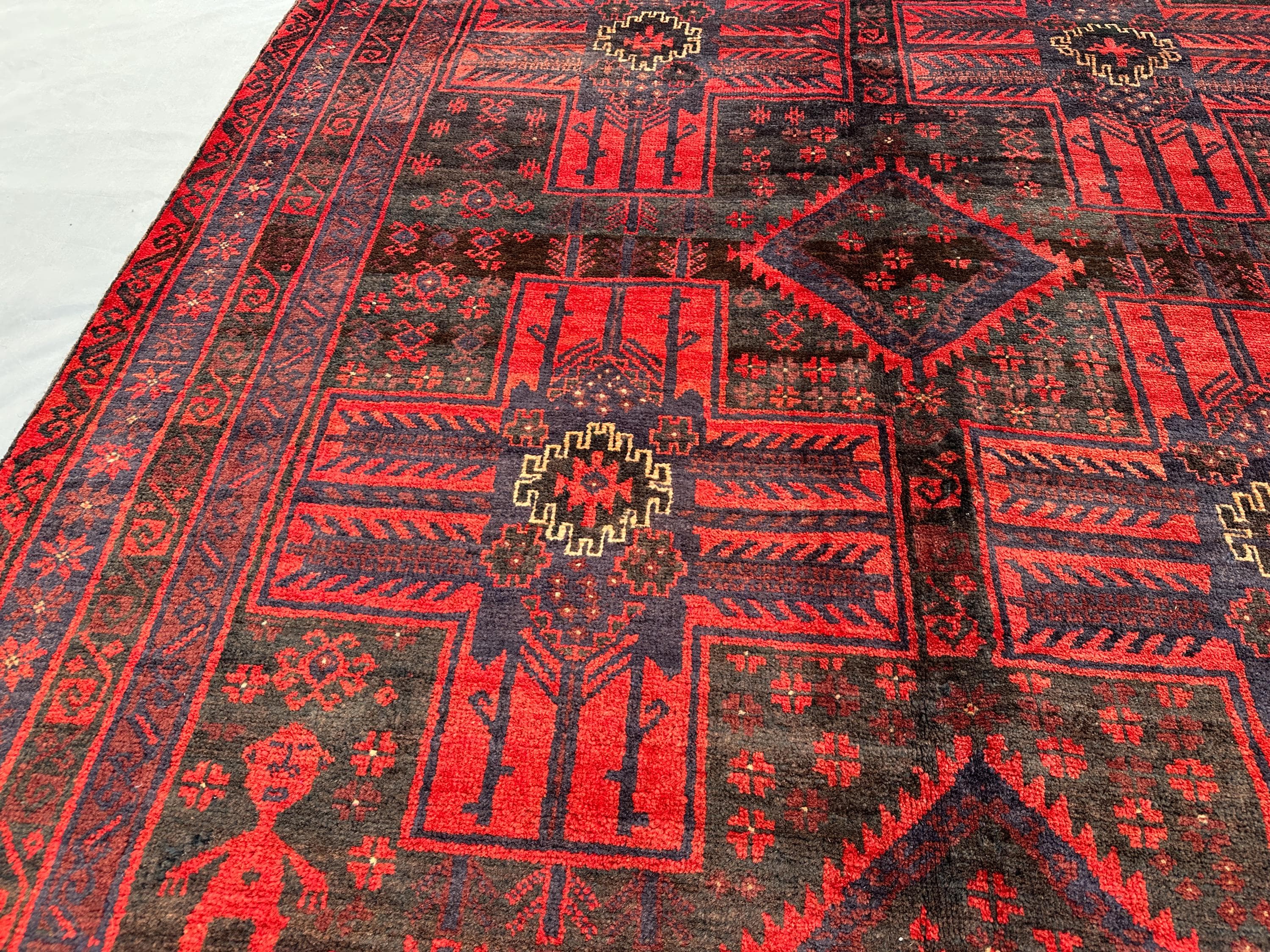 Antique Afghan Hand-knotted Baluch Rug 4'9x9'1 Ft, Tribal