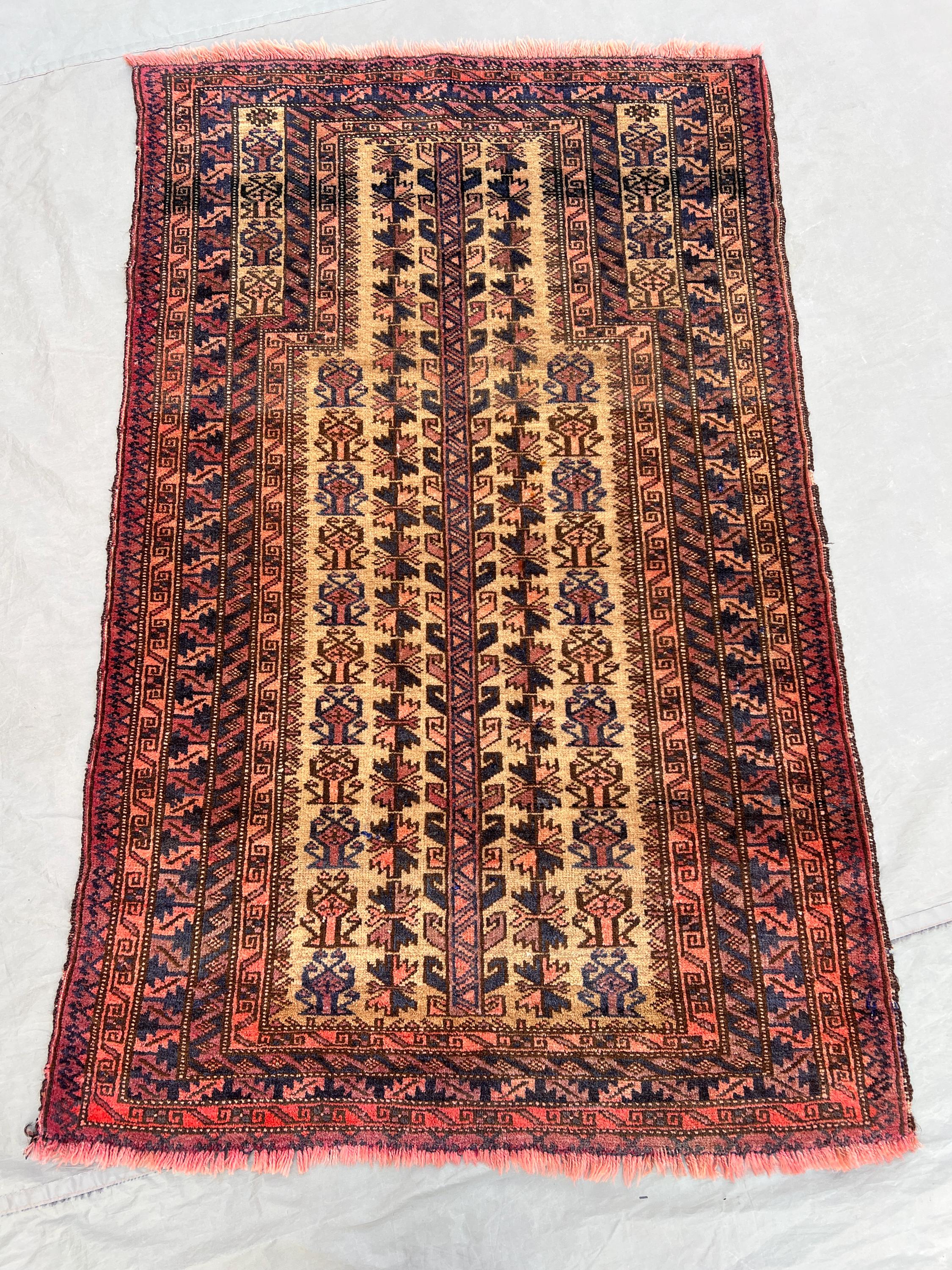 3’2 x 4’9 ft Afghan Hand Woven Kilim Flat Weave Vintage Tribal Geometric Wool Area Rug Living Room Bedroom Decor One Of A Kind