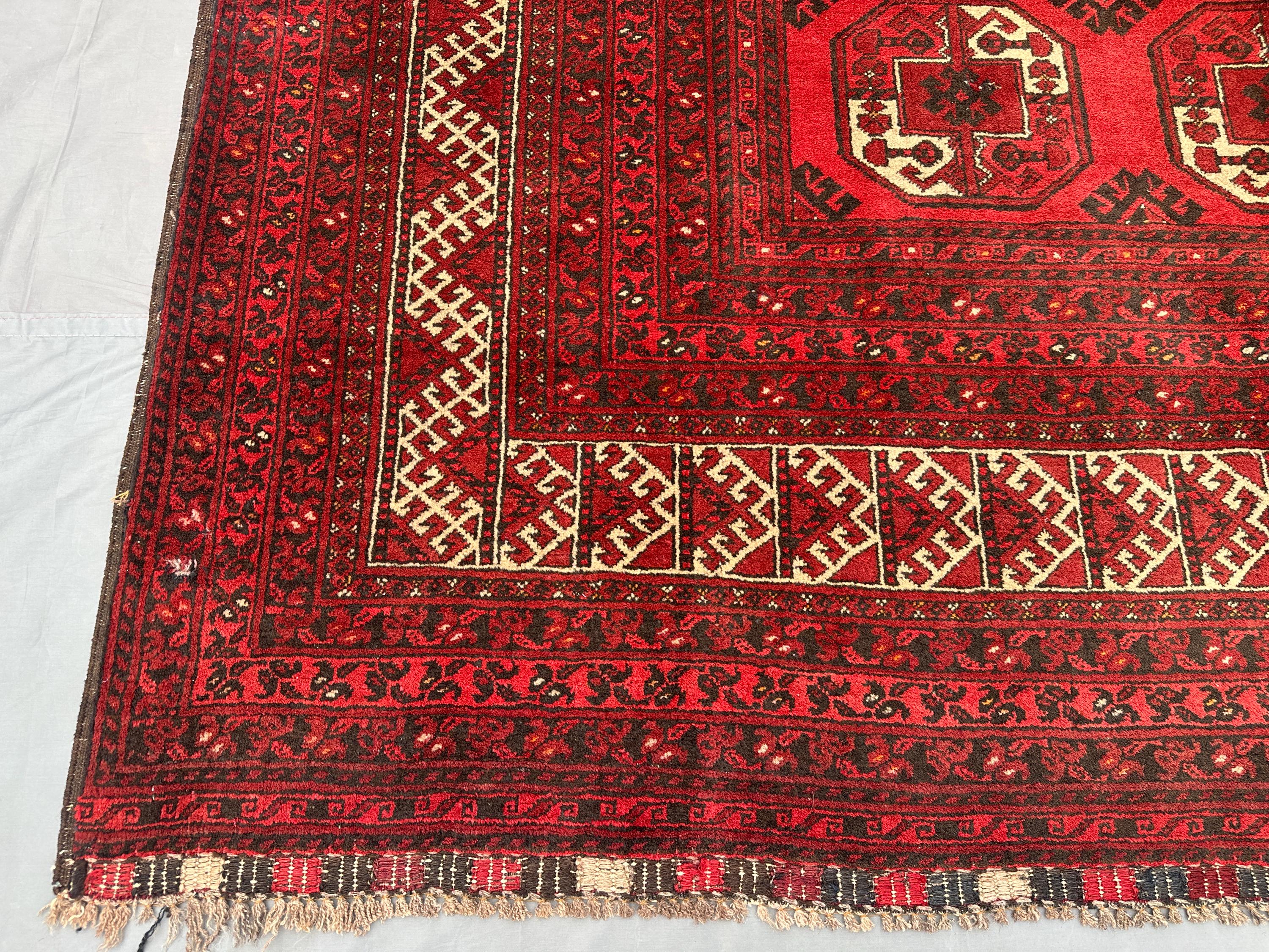 アンティーク トルクメン エルサリ トライバル ラグ 6フィート6インチ