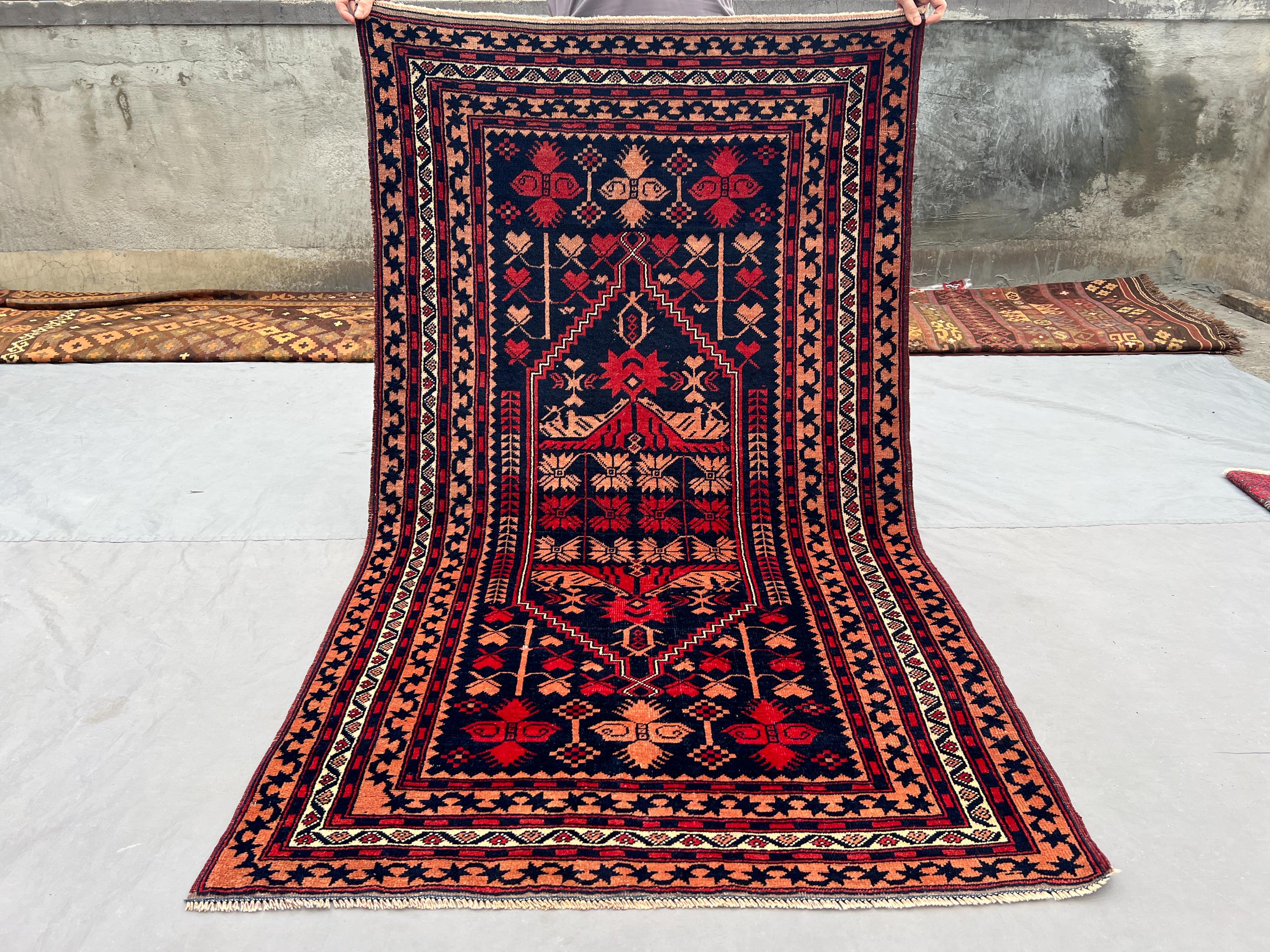 3'7x6'4 Ft Antique Turkish Hand-knotted Rug - Tribal Anatolian