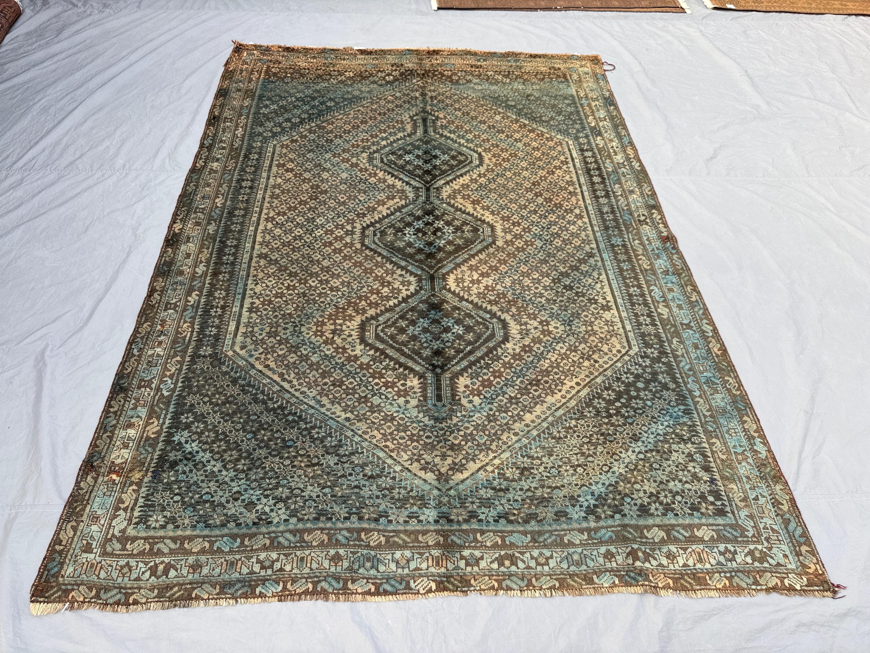 Handwoven Afghan Rug 6x9 ft Vintage Soft Pile Turkish Inspired Caucasian Design Unique Area Rug \ One of a Kin