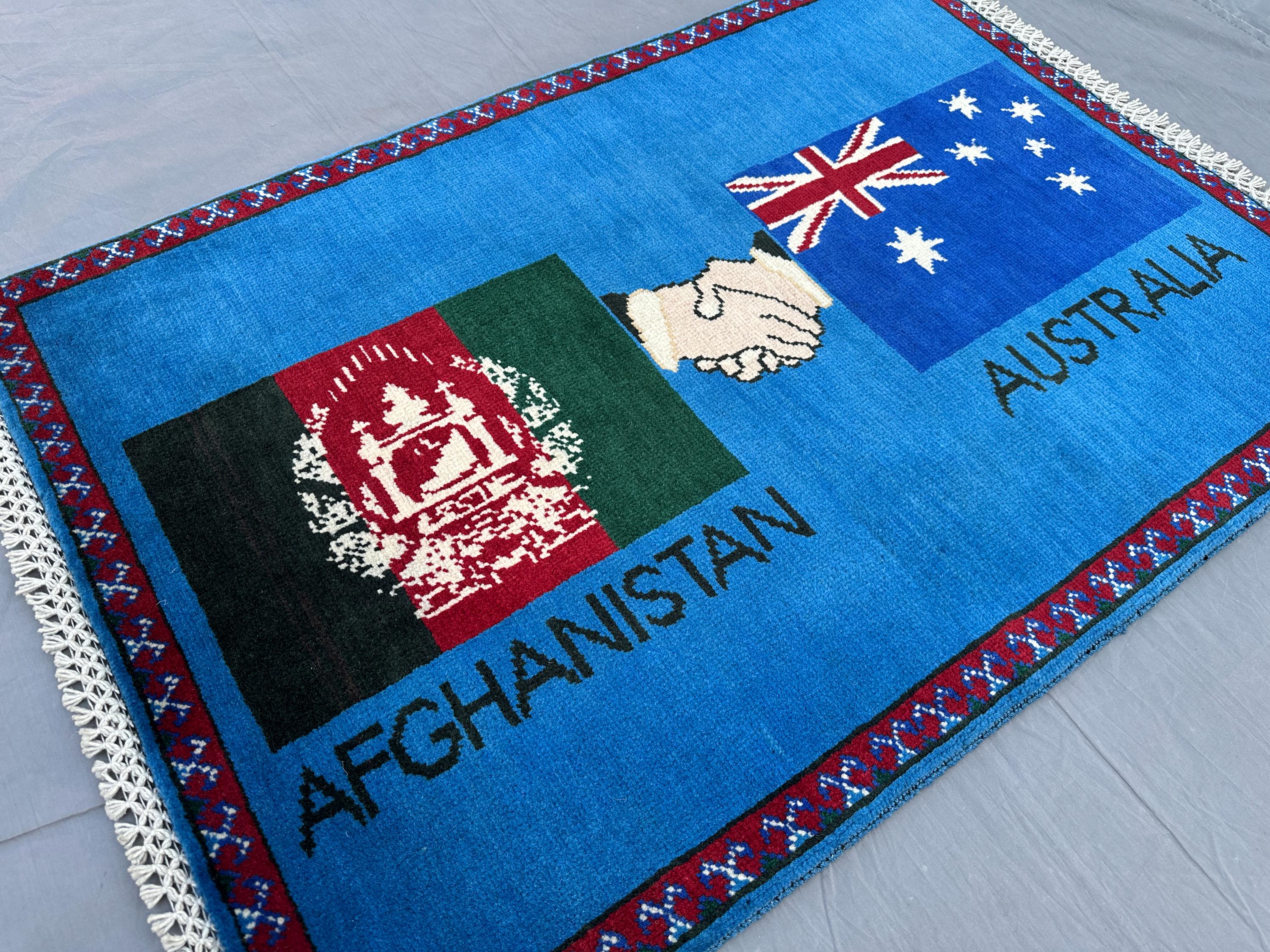 2 x 3フィートのアフガニスタン手織りウシャクラグ | 部族遊牧民の